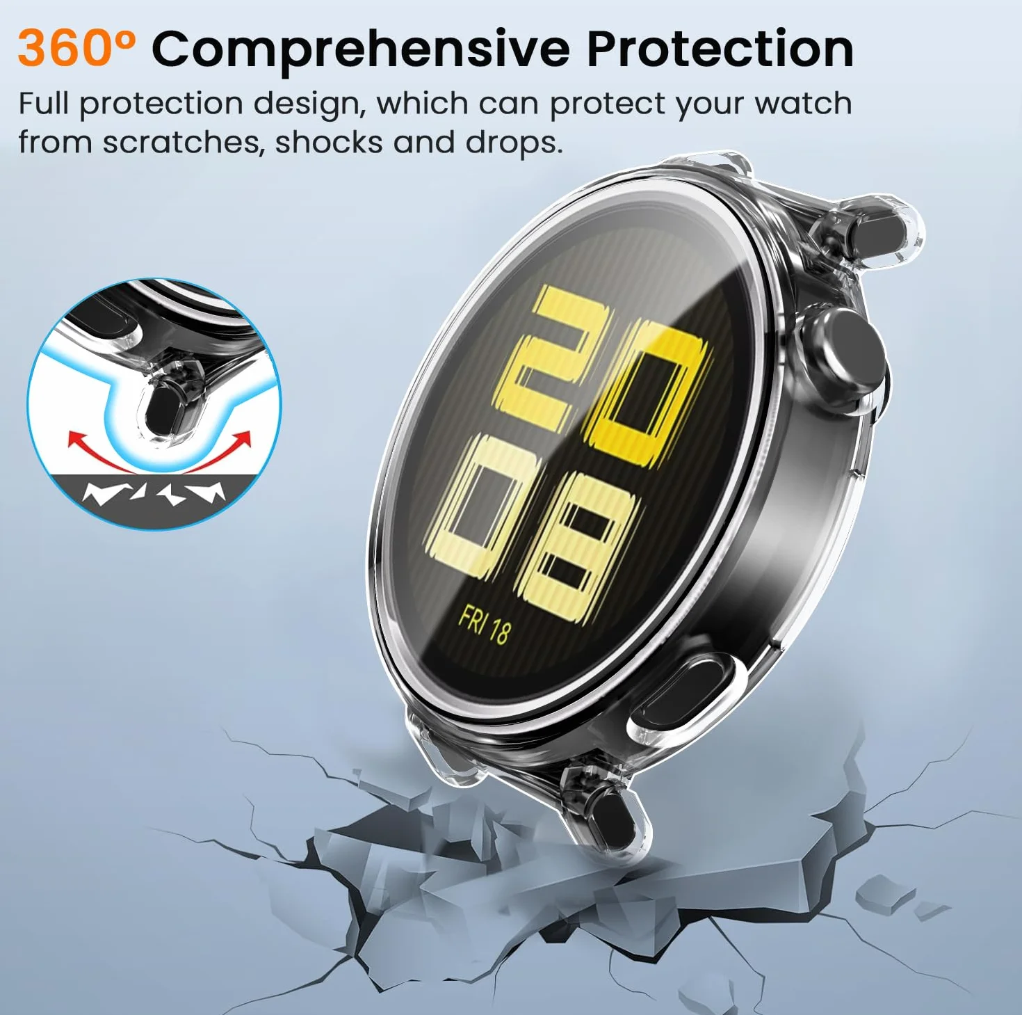 ivoler 3 sztuki etui ochronne TPU do Huawei Watch GT 5 41 mm, odporne na wstrząsy i zarysowania