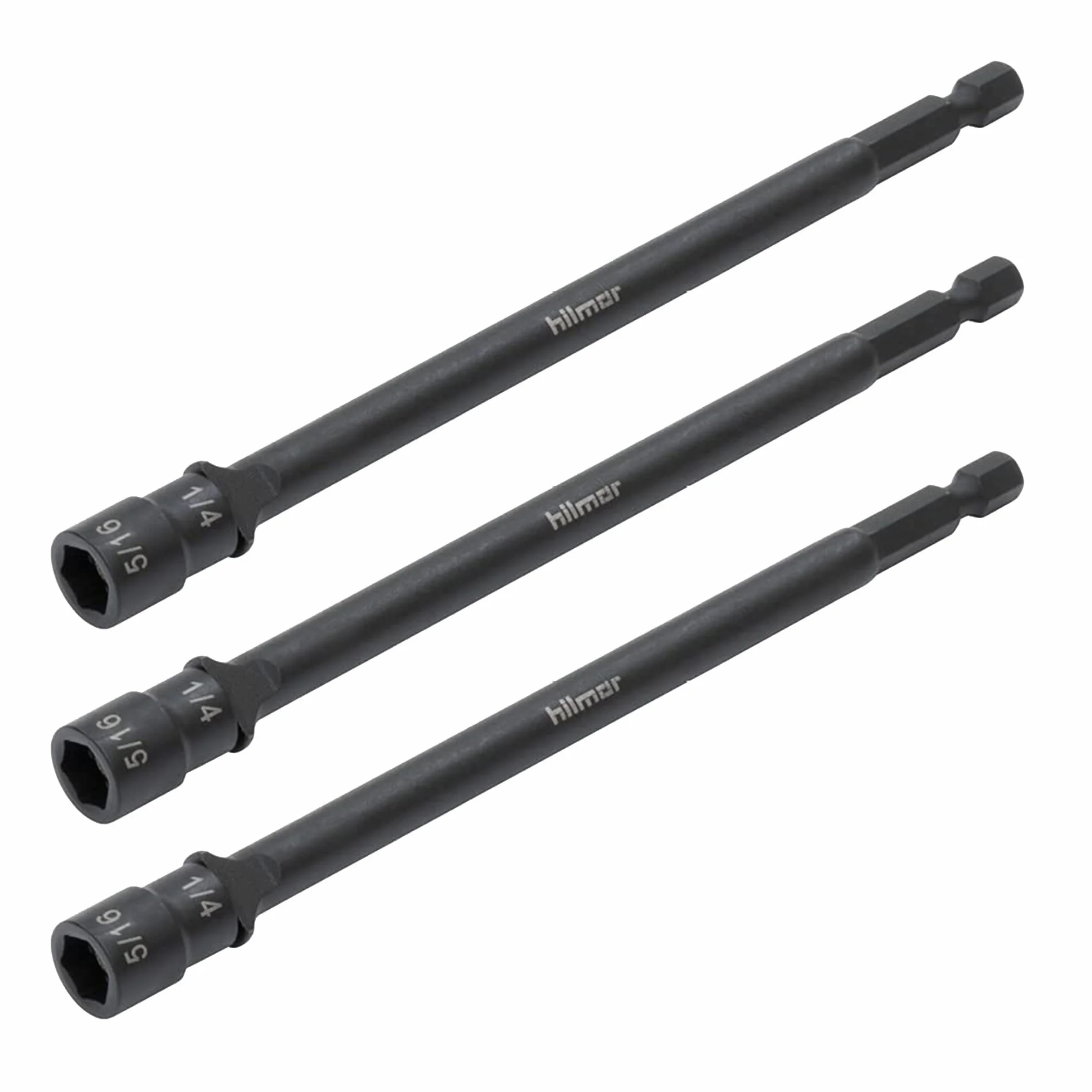hilmor 15 cm 1/4 i 5/16 odwracalna nakrętka magnetyczna, 3-pak