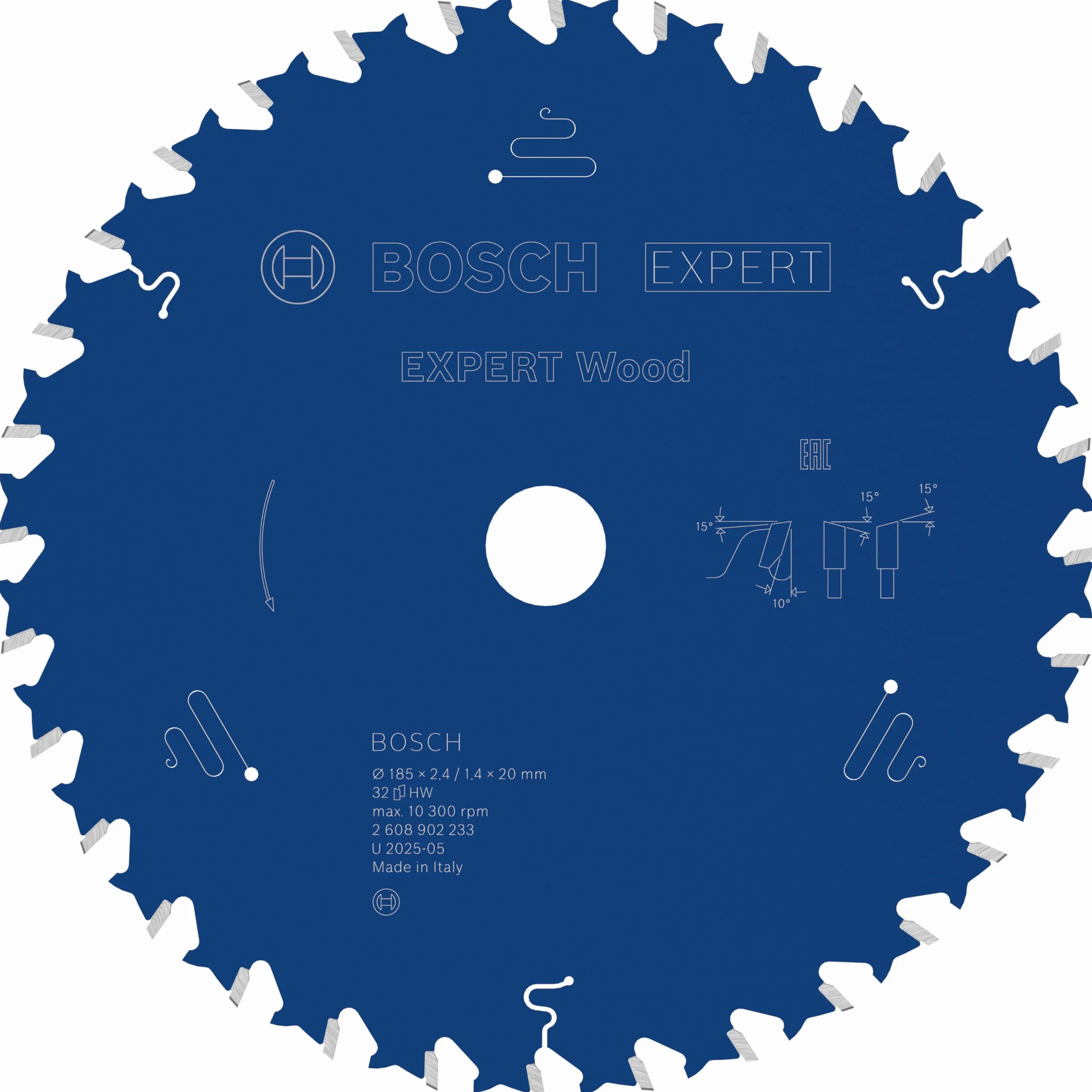 Bosch 1x Tarcza pilarska EXPERT Wood (do Miękkie drewno, Ø mm, Professional Akcesoria Przewodowe ręczne pilarki tarczowe)
