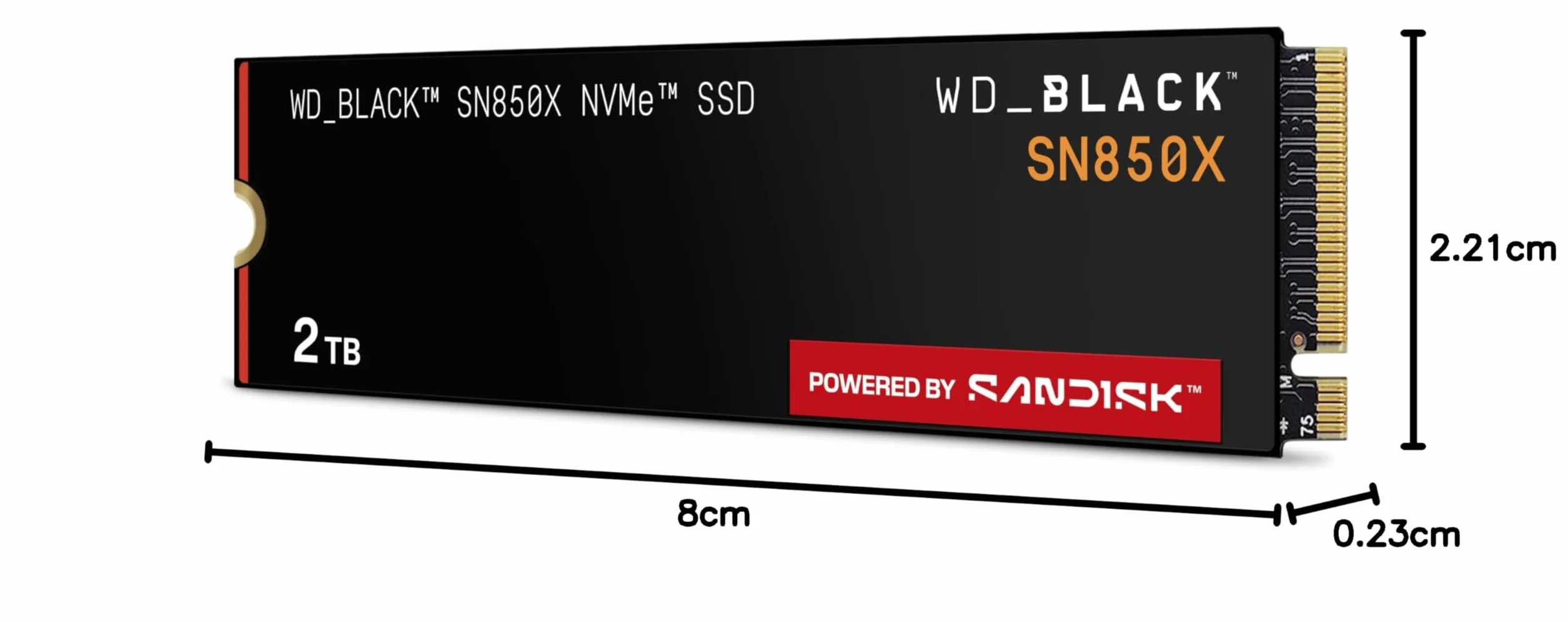 WD_BLACK SN850X SSD M.2 2280 NVMe 2 TB PCIe Gen4 Gaming Expansion SSD