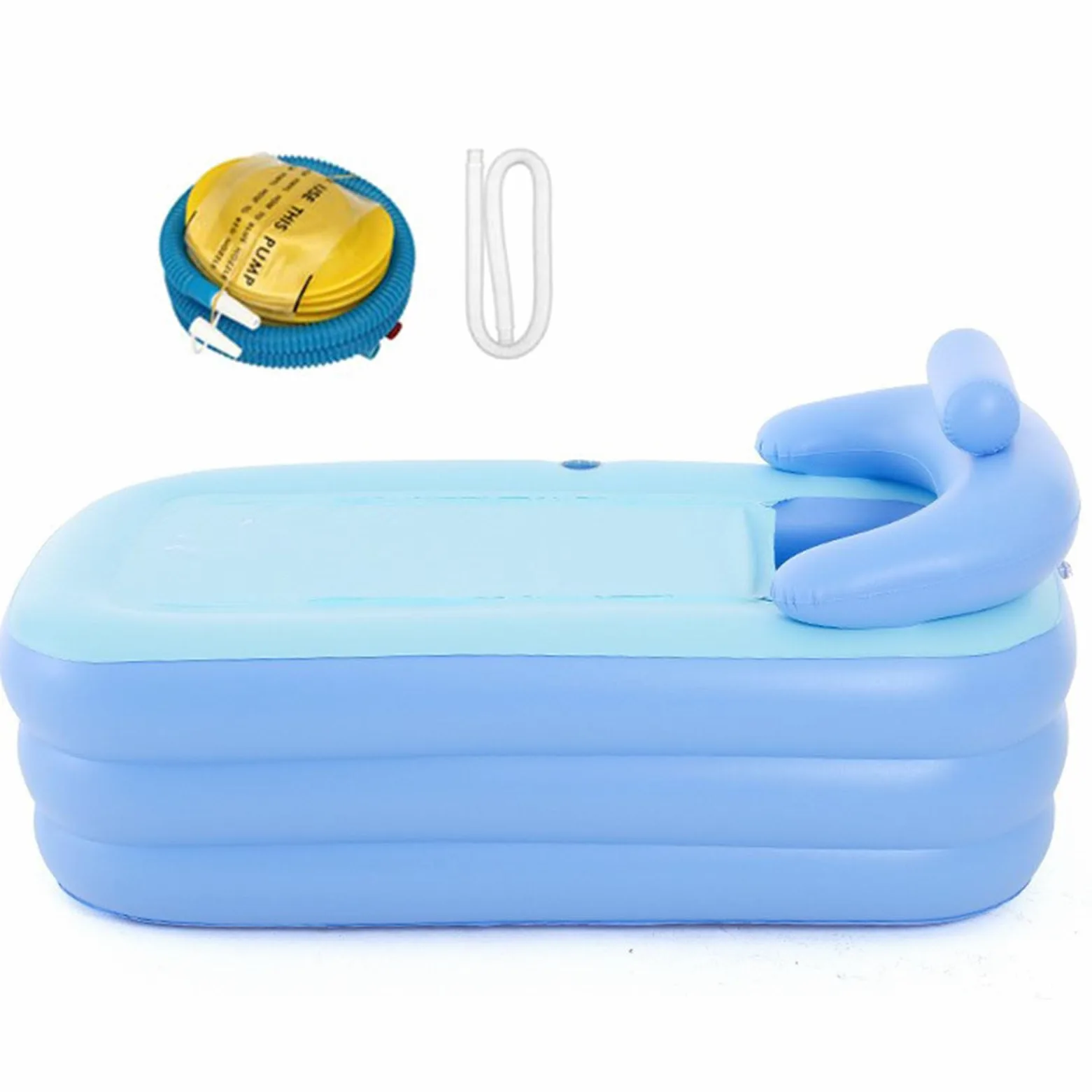 Przenośna wanna pod prysznic, nadmuchiwana wanna z hydromasażem | składana wanna SPA | składana, 63 x 33 x 25 , wanna wodna dla dorosłych, dzieci, Fam