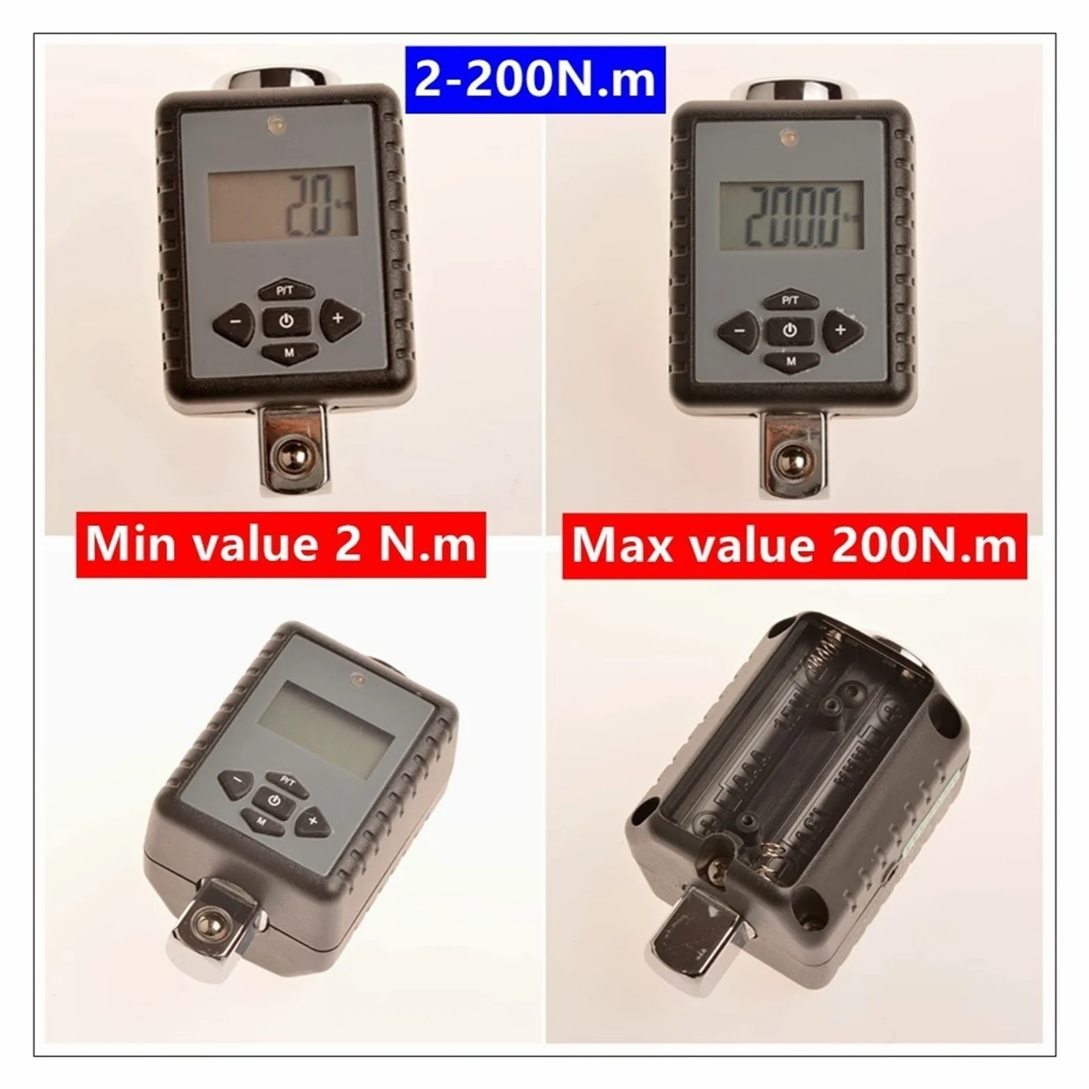 Klucze dynamometryczne Digital Torque Klucz Torque Digital Meter Meter Digital Moment Table Klucz do napraw samochodowych, rowerowych i ogólnych (Size : 17-340NM 3)