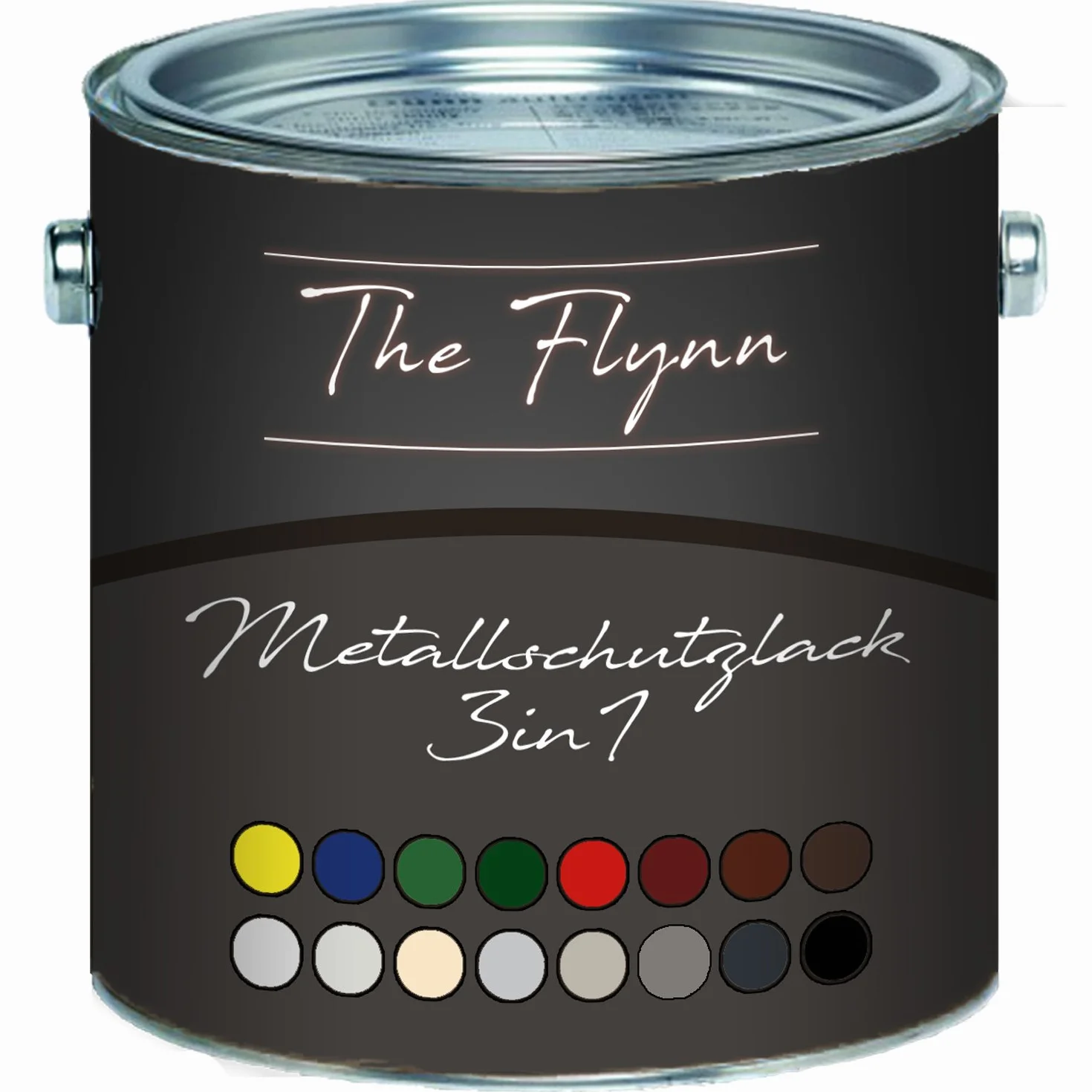 farba 3w1 do metalu farba do metalu 3-in-1 lakier do żelaza, aluminium, cynku, stali – antykorozja, gruntująca i nawierzchniowa w jednym (2,5 L, Szary antracyt (RAL 7016)) The Flynn