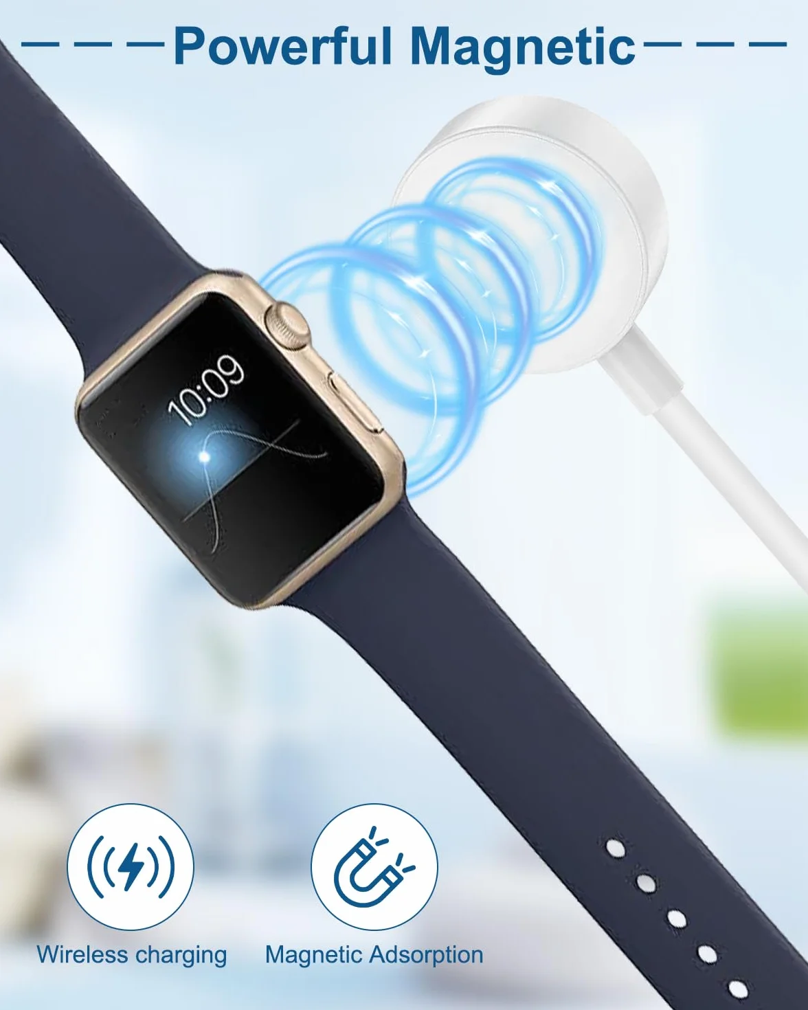 Ładowarka magnetyczna do Apple Watch z kablem, szybkie ładowanie bezprzewodowe 2M, kompatybilna z Apple Watch Series 11/10/9/8/7/6/5/4/3/2/SE/Ultra, 1 szt.