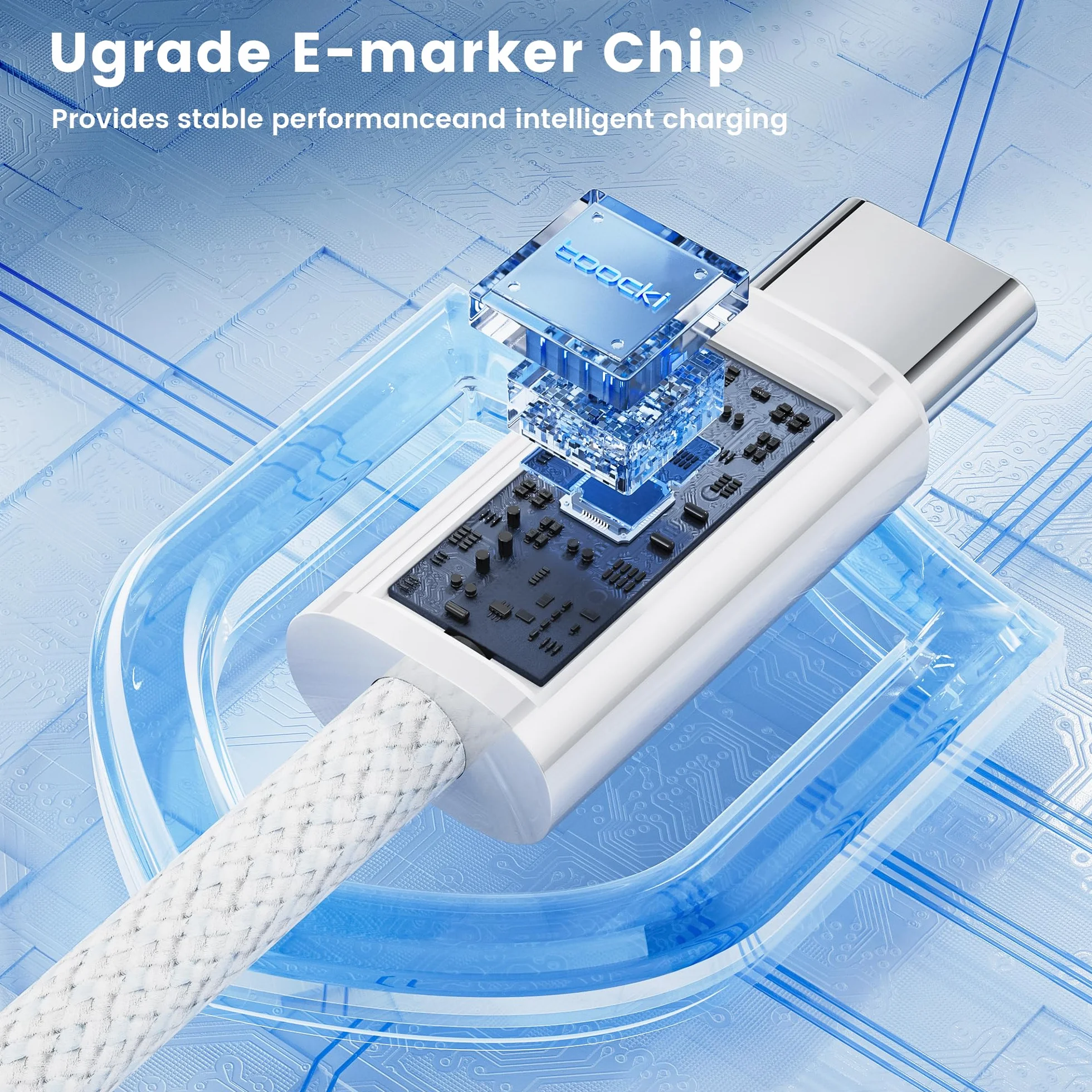 toocki Kabel USB C, 2 m, kabel do ładowania USB C, kabel do szybkiego ładowania, nylonowy kabel do ładowania USB C do iPhone 16 Pro Max, Samsung Galaxy S24, S23, S22, S21, S20, S10, S9, S8, Note10