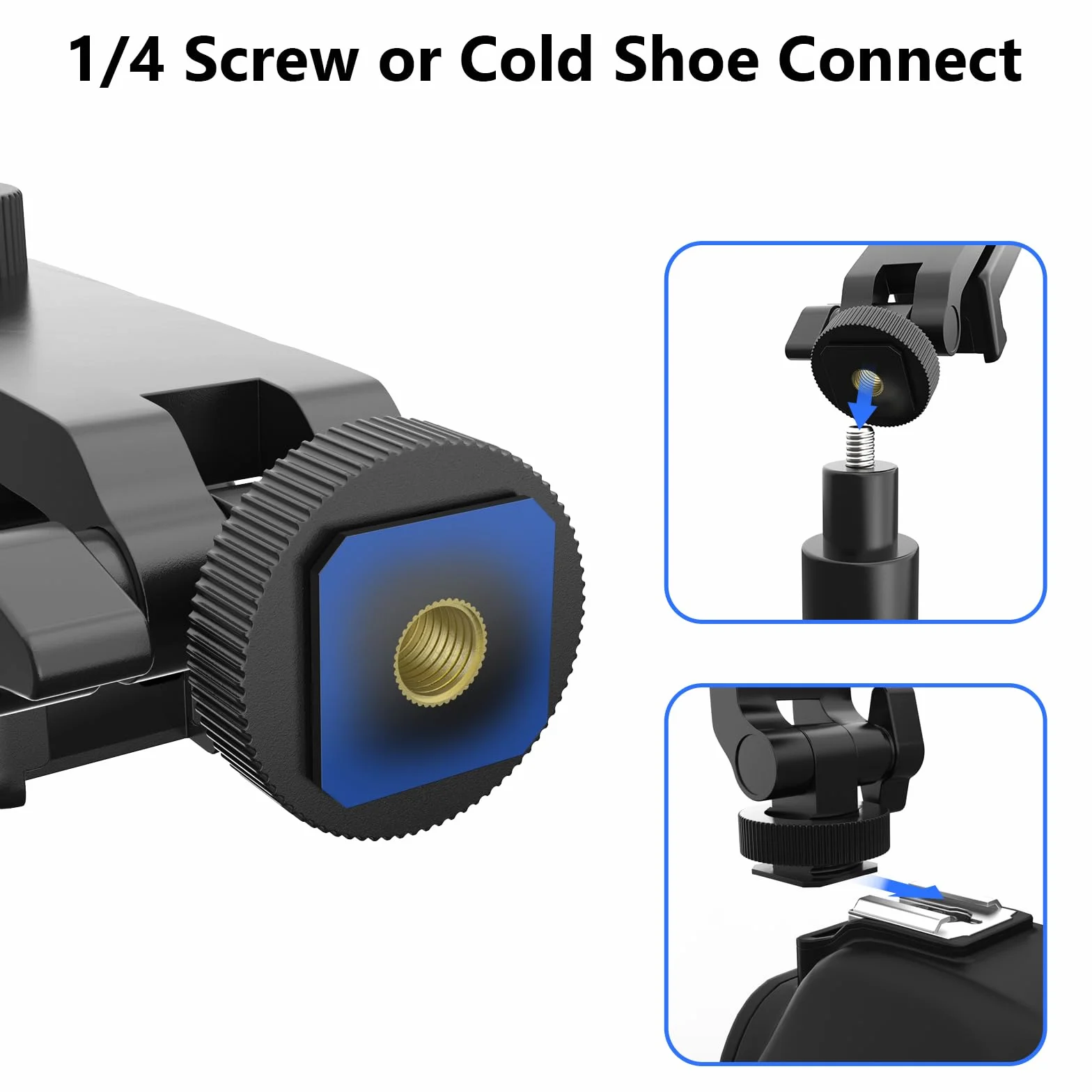 HSU Uchwyt na telefon z zimną stopką, uniwersalny adapter do statywu, 5,3-10 cm, do fotografii mobilnej