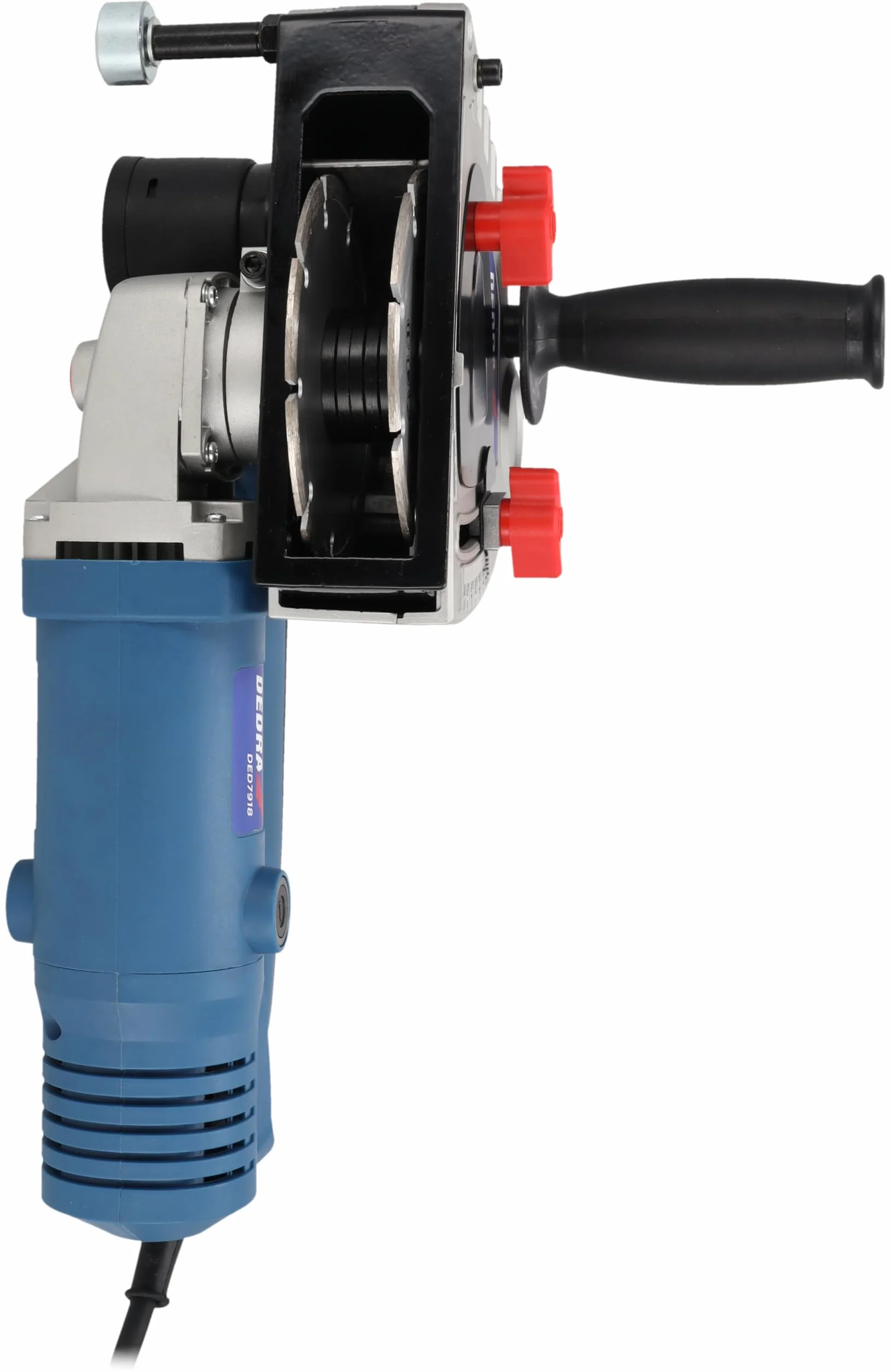 Bruzdownica 1500 W, tarcza tnąca Ø 125 mm 125 mm, DEDRA kabel 3 m, 8500 obr./min, wysoka wydajność, głębokość rowków od 8 mm do 30 mm, wzmocniona obudowa z tworzywa sztucznego