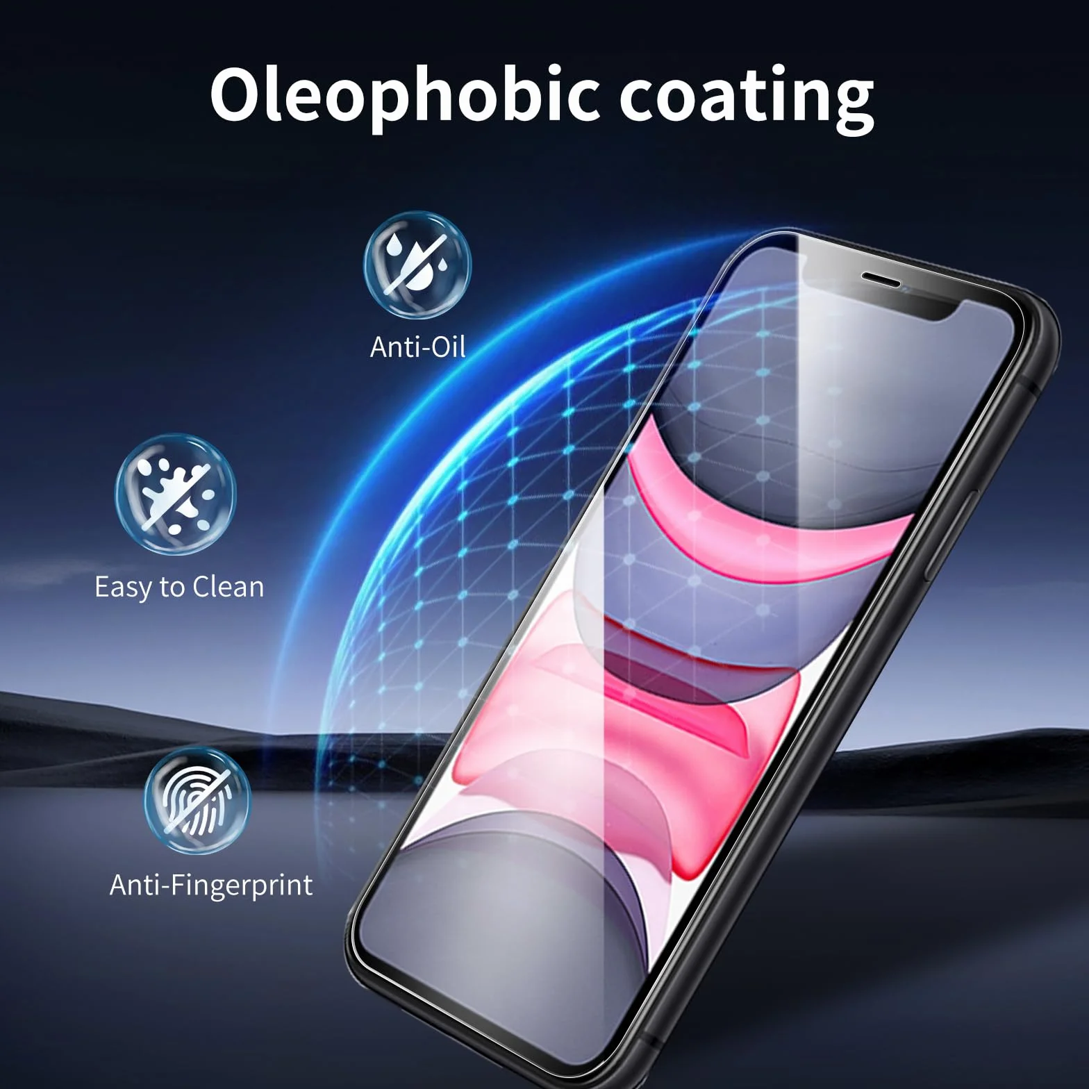 Szkło hartowane 9H do iPhone 11, przezroczyste HD, odporne na zarysowania, zestaw 3 sztuk + 3 osłony aparatu