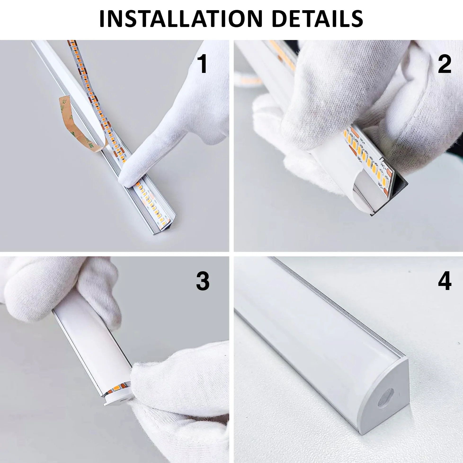 Shine Plus 10 sztuk x 1 m kątowa aluminiowa dioda LED (łącznie 10 metrów), z matową osłoną, wymiary całkowite 15,8 mm x 15,8 mm, odpowiednie do taśm LED o maksymalnej szerokości 10 mm