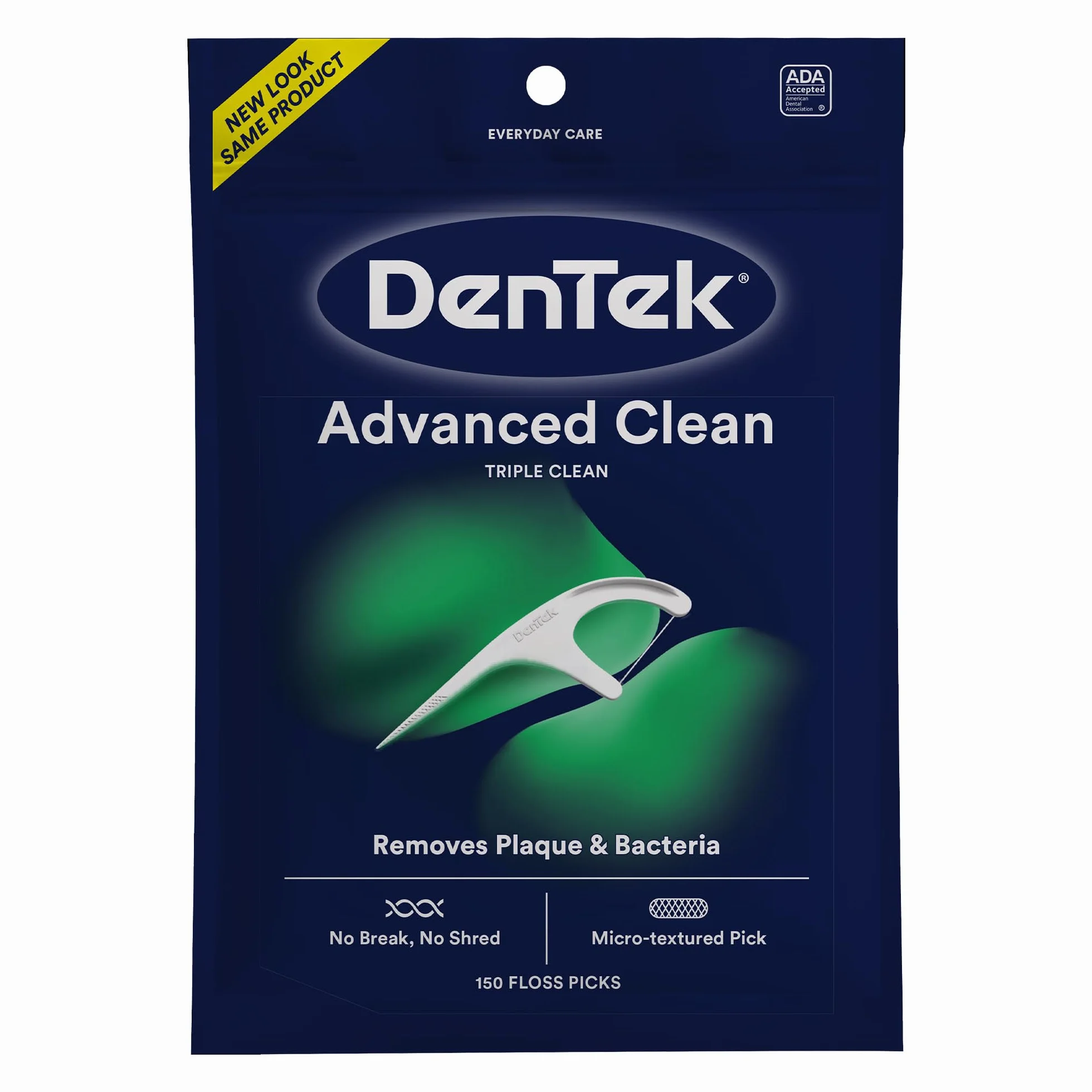 DenTek Triple Clean Mint Flavored i powlekane fluorkami zaawansowane kostki do nici dentystycznej z 3 czynnościami czyszczenia, opakowanie 150 szt