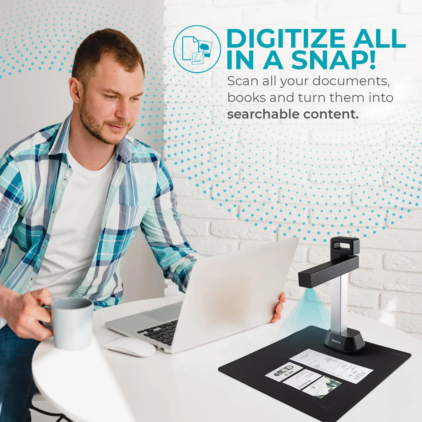 IRIScan Desk skaner książek OCR 8 MP - 12 MP Visualizer v6 edytor PDF przenośny skaner AI A4 WinMac
