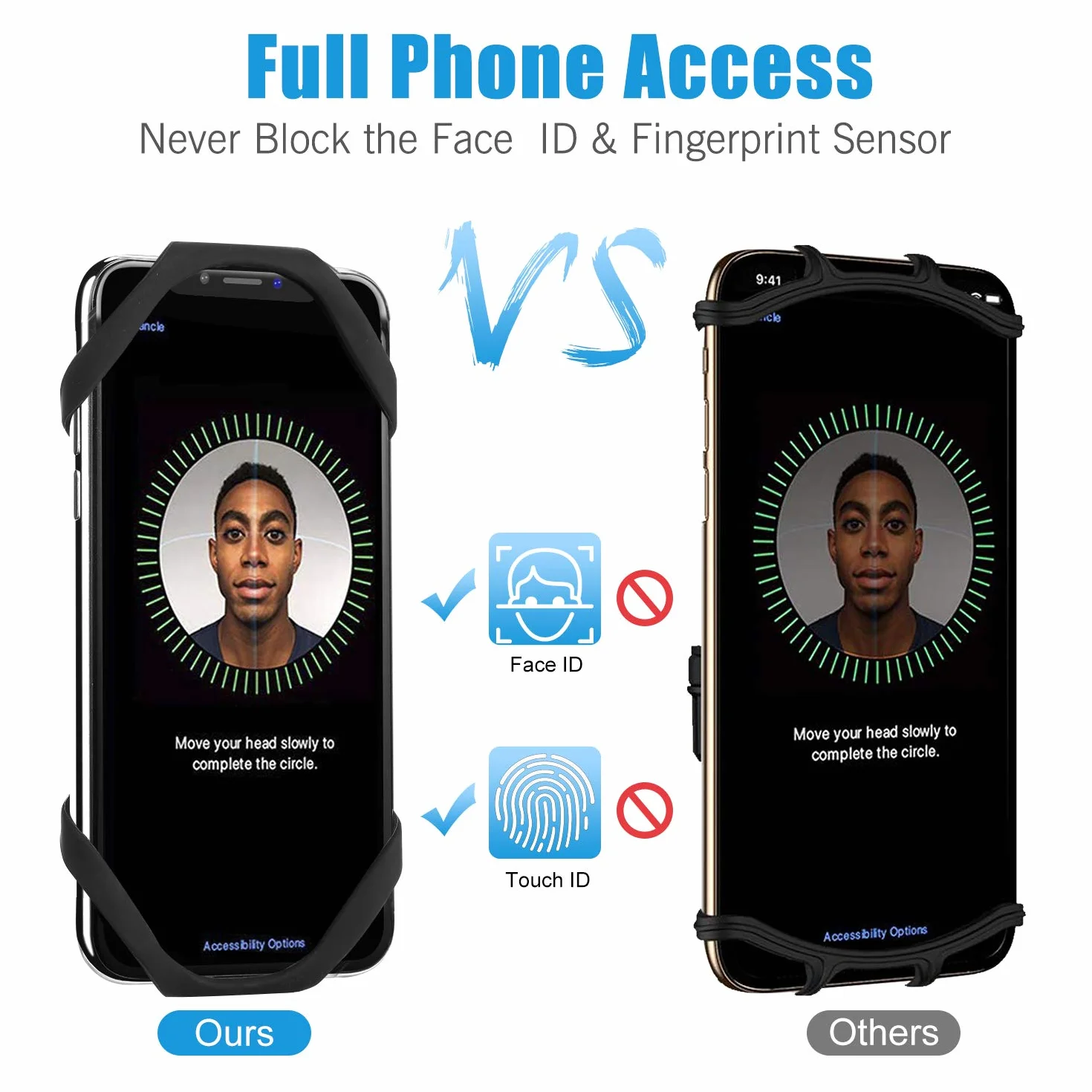MOSUO Uchwyt na telefon rowerowy obracany 360° regulowany uniwersalny do smartfona 11.4-17.8 cm kompatybilny z iPhone Samsung