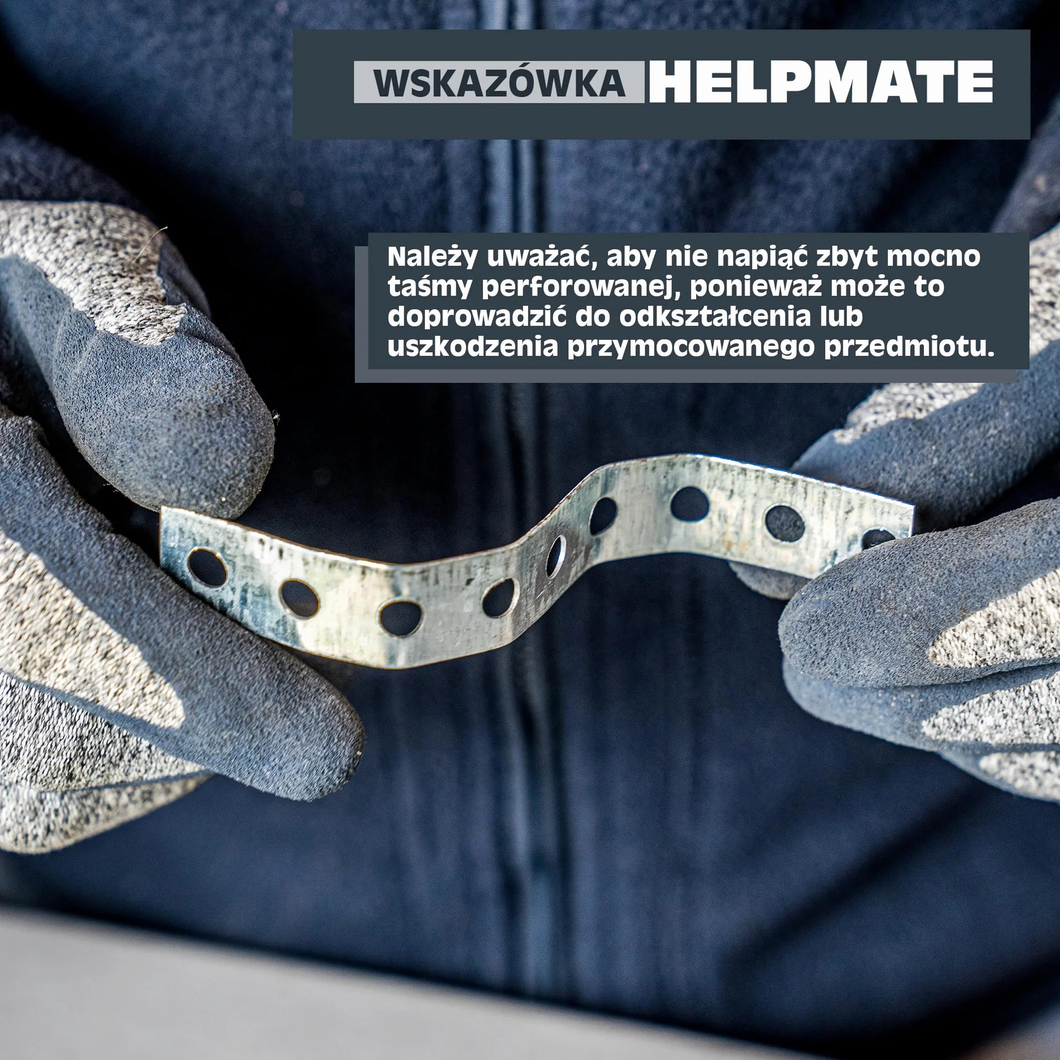 HELPMATE – Taśma perforowana o długości 3,0 m – stal ocynkowana sendzimir – szerokość 12 mm – grubość materiału 0,8 mm – wysokiej jakości ocynkowana – wytrzymała do budowy, warsztatu, projektów "zrób