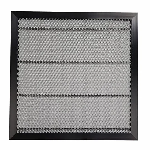 Platforma do cięcia laserowego, aluminiowy blat roboczy o strukturze plastra miodu z płytą, do grawerowania CO2 lub paneli ze stopu diodowego, 400 x 400 mm, wzór siatkowy