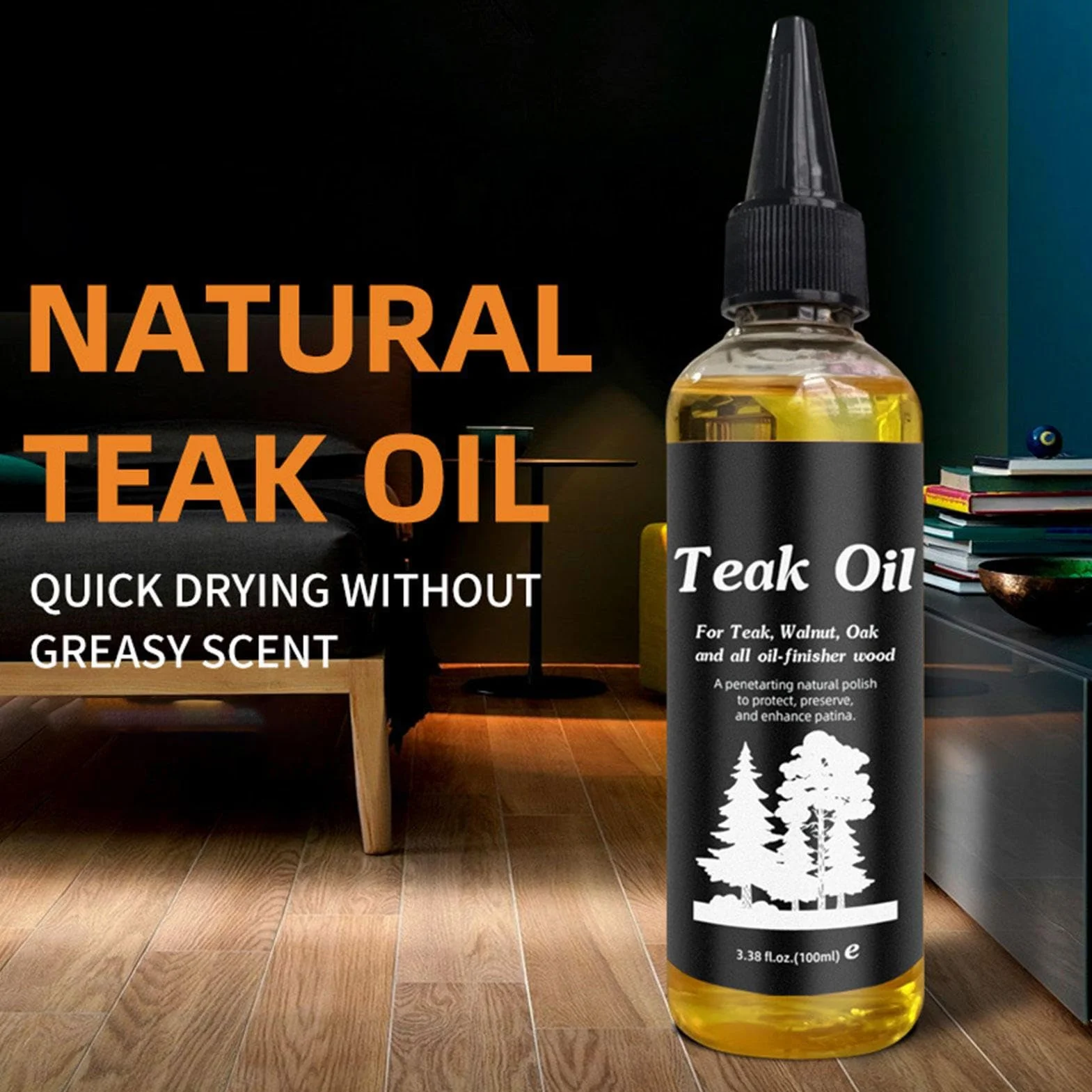 Wood odżywka olejowa, 100 ml, twarda renowacja mebli, nie-szary olej tekowy, stół z drewna, biurko, półka, ochrona drewna, formuła
