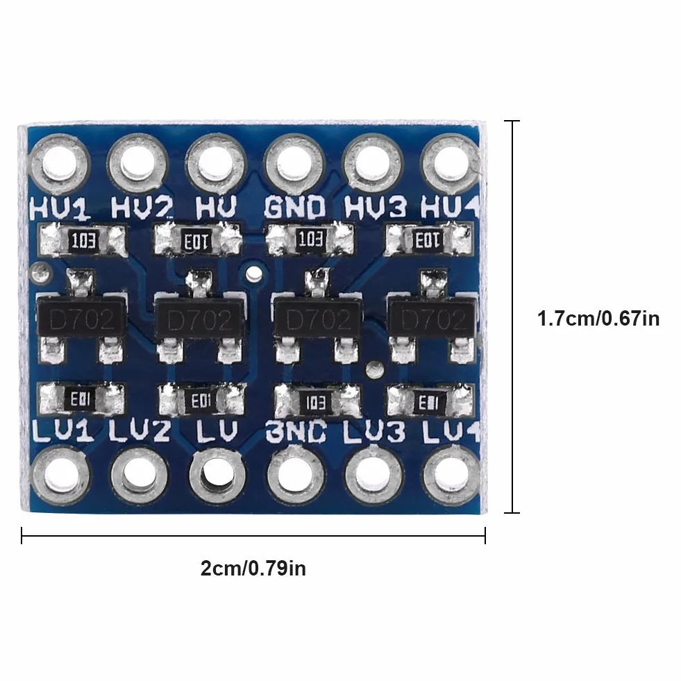 4-kanałowy konwerter poziomów logicznych IIC I2C Moduł dwukierunkowy 5 V do 3,3 V