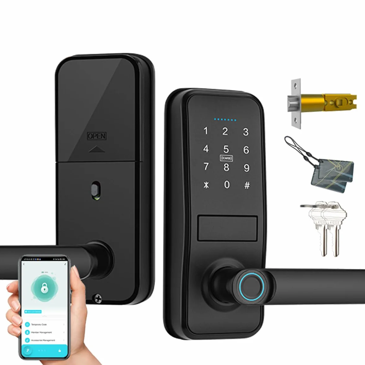 Smart Lock Bezkluczowy Biometryczny Bluetooth Slepek Srebrzysty
