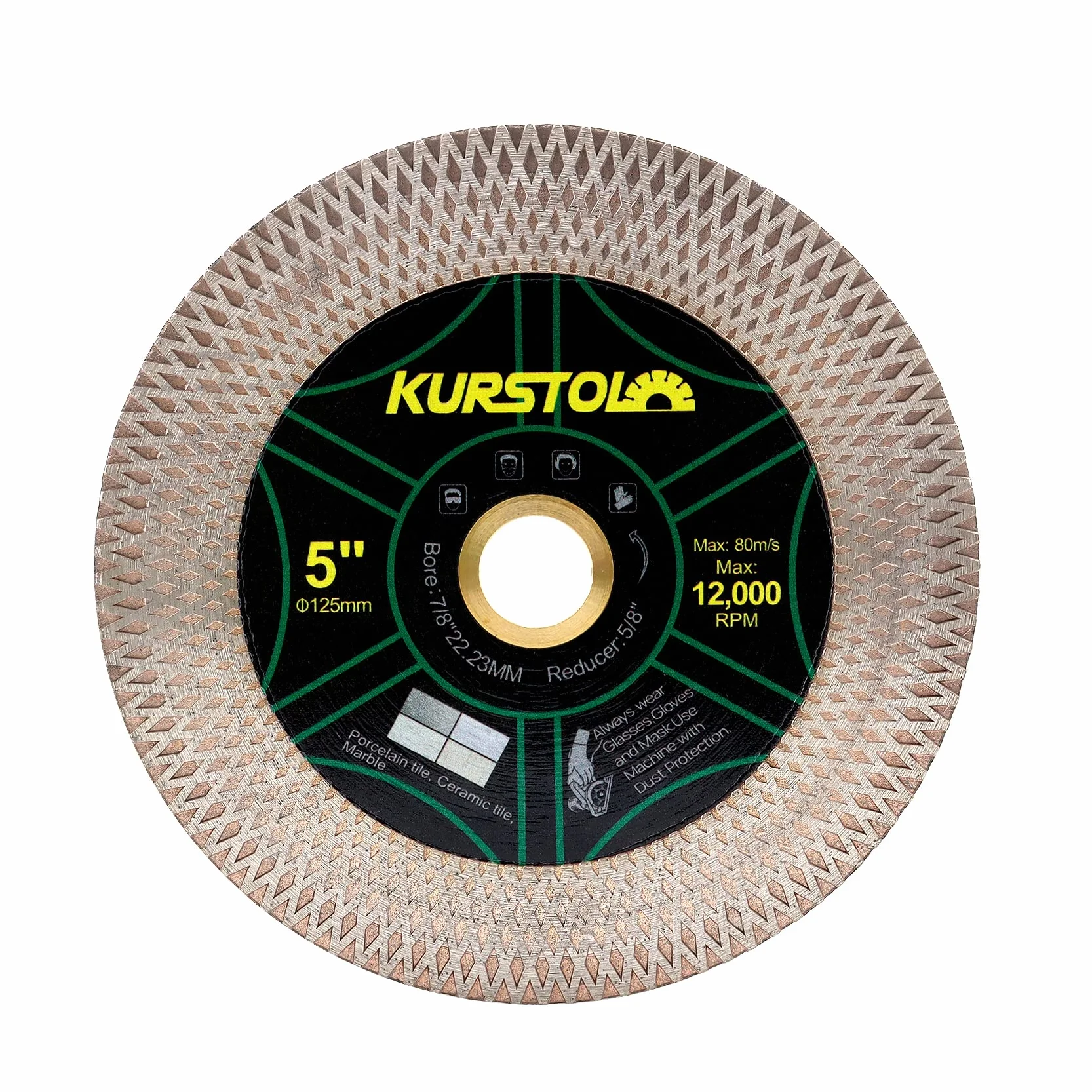 Tarcza diamentowa do cięcia płytek – 5"/125 mm dwustronna tarcza do cięcia diamentowego, tarcza do szlifierki aniołowej 7/8"-5/8" do cięcia i szlifowania płytek ceramicznych, porcelany, granitu, marmuru