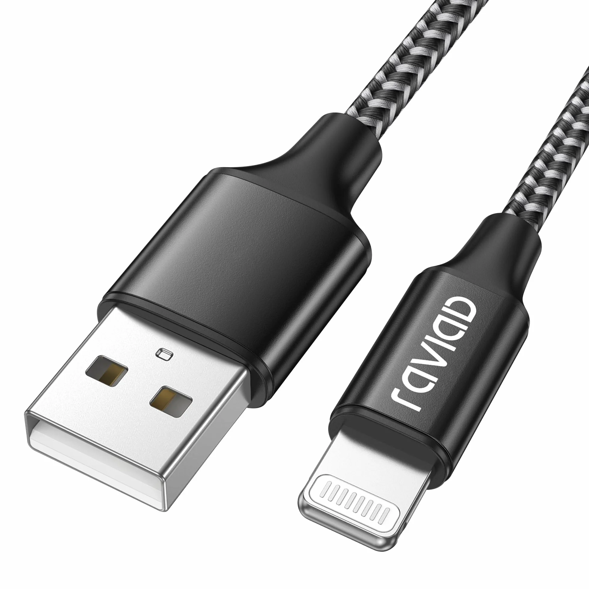 RAVIAD Kabel do ładowania iPhone 1 m MFi Pleciony nylonowy Lightning szybkie ładowanie