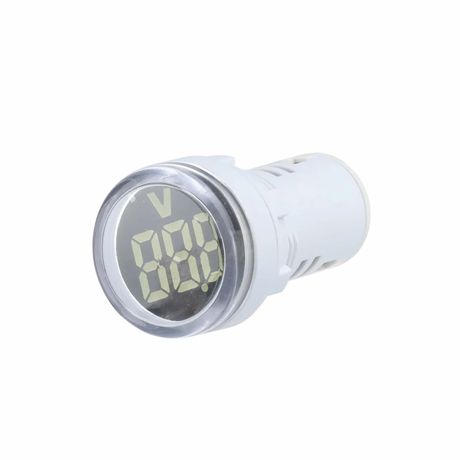 10 sztuk biały 22 mm woltomierz cyfrowy okrągły AC 20-500 V tester napięcia miernik monitor LED wskaźnik zasilania 30 x 30 mm