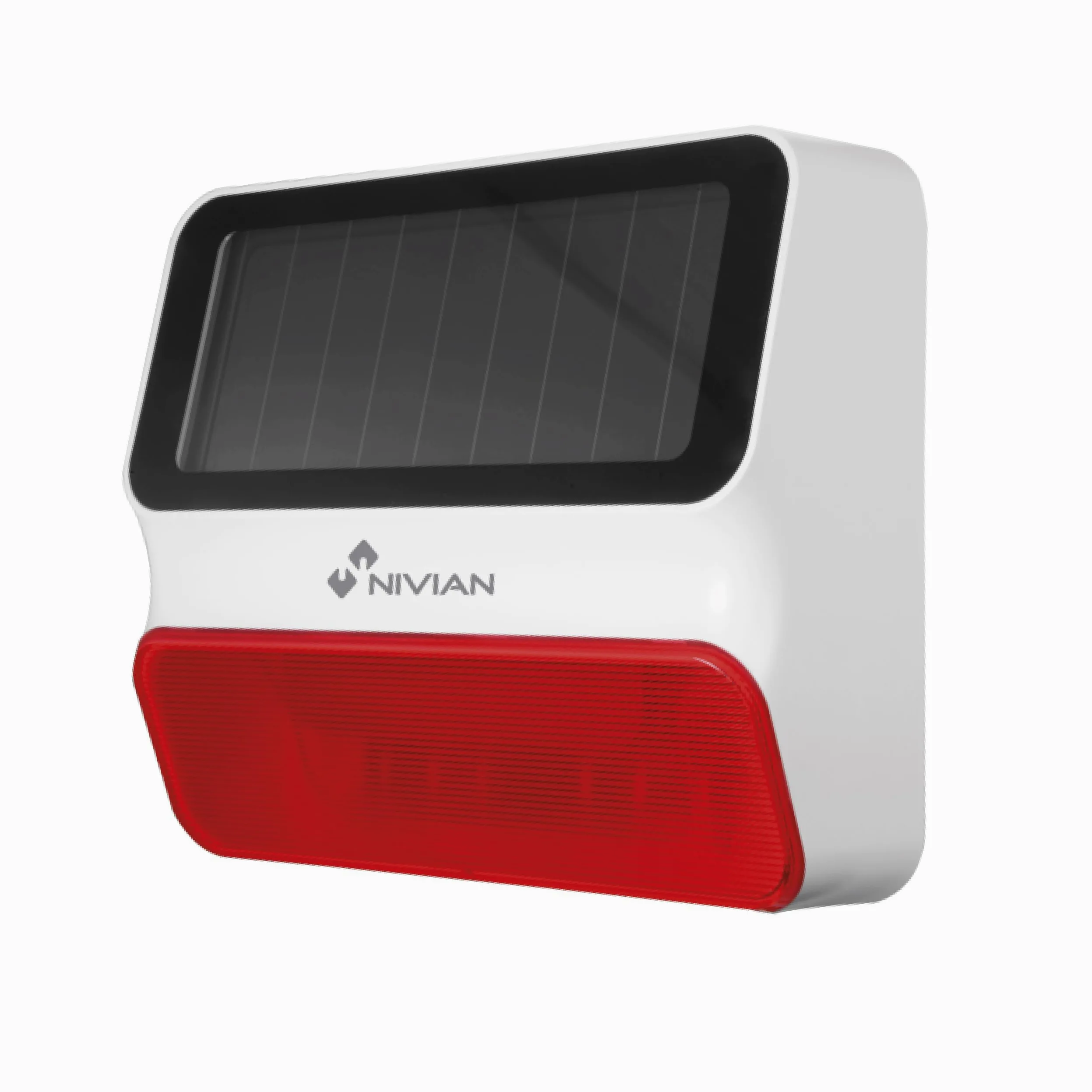 Nivian Syrena bezprzewodowa zasilana energią słoneczną obsługuje alarm Nivian – nadaje się do użytku na zewnątrz – alarm dźwiękowy i świetlny 100dB – w zestawie zapasowa bateria – łatwa instalacja bez