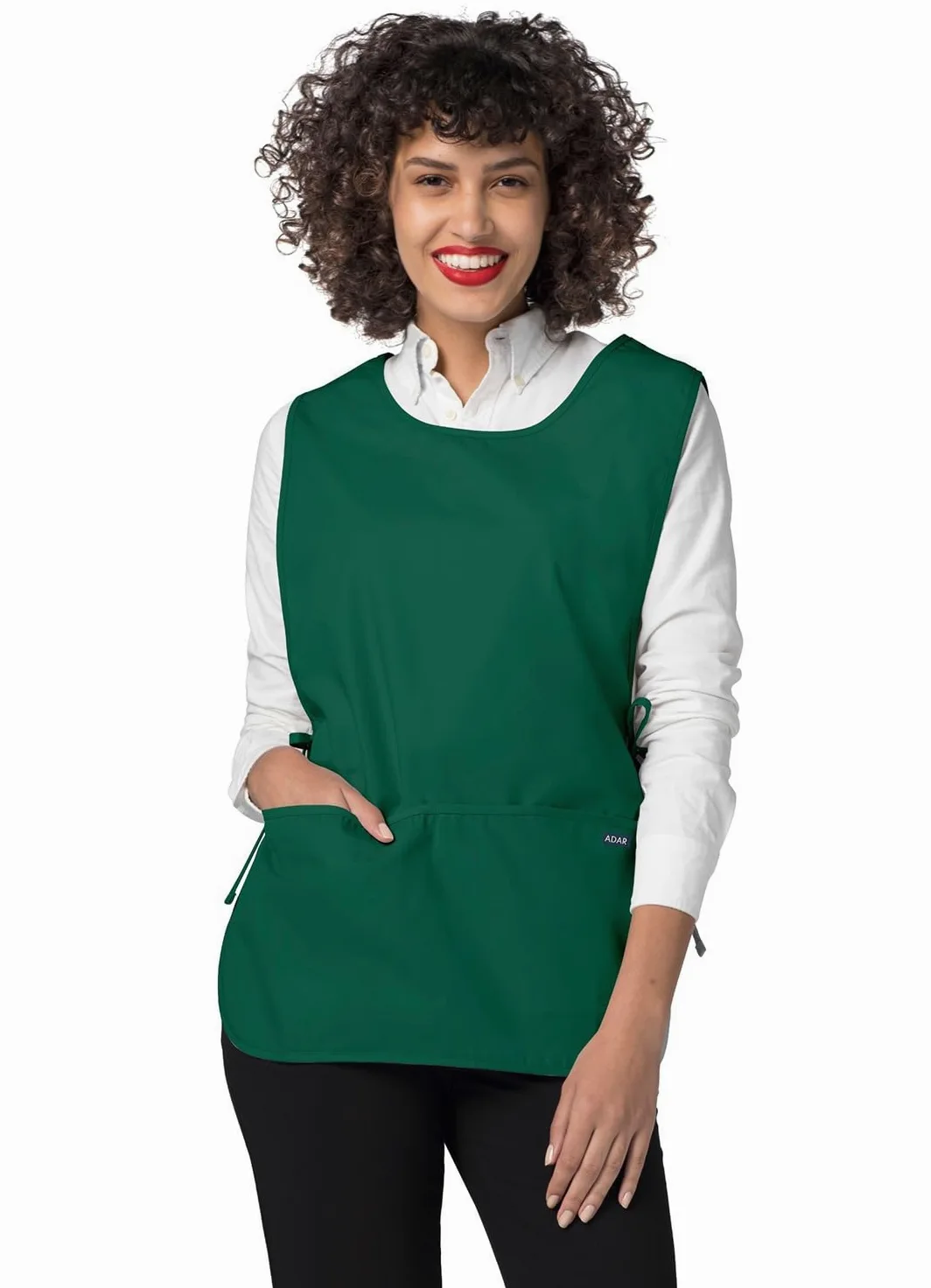 Adar uniwersalny fartuch dwupak - fartuch unisex, zielony (hunter green), XL