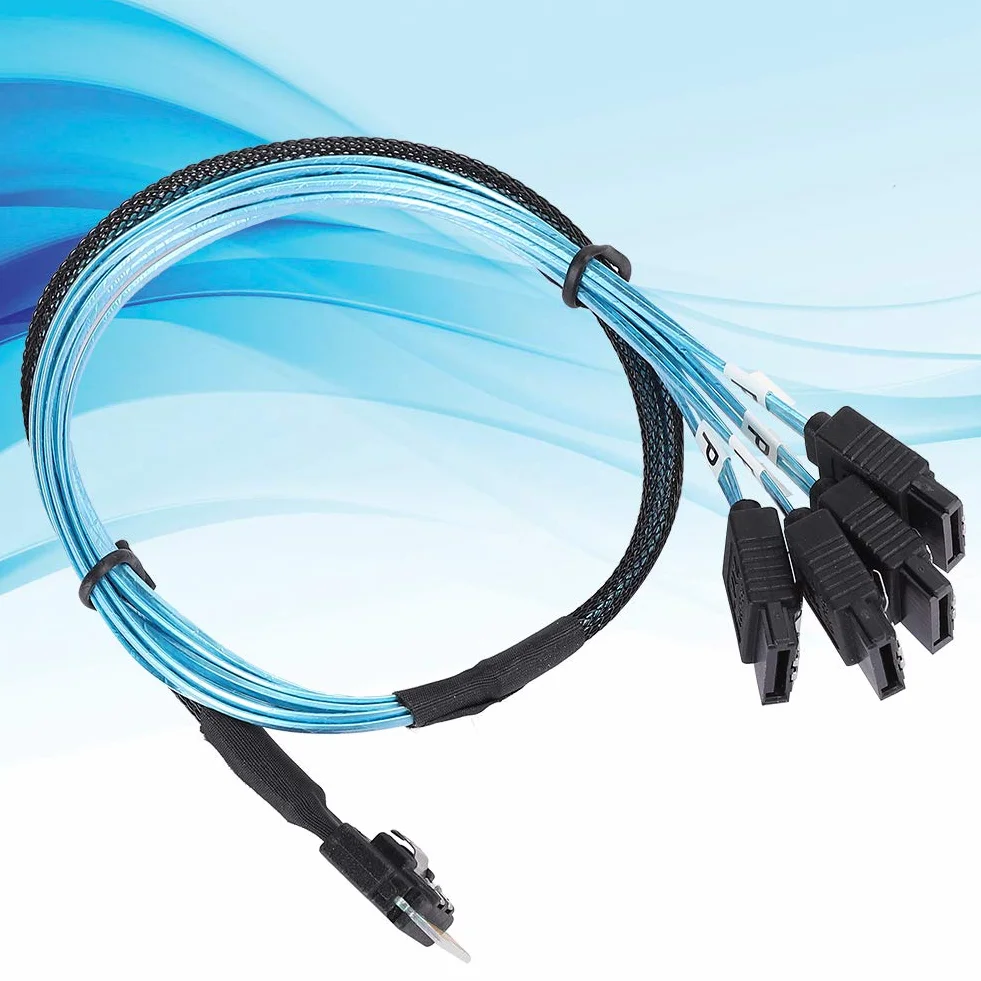 Kabel do Transmisji Danych MINI SAS, Kabel SFF-8654 do 4Xsata, kompatybilność Interfejsu SAS 38P SFF-8654 z Dyskami SATA do Serwera, Dysku Twardego, Komputera, Hosta
