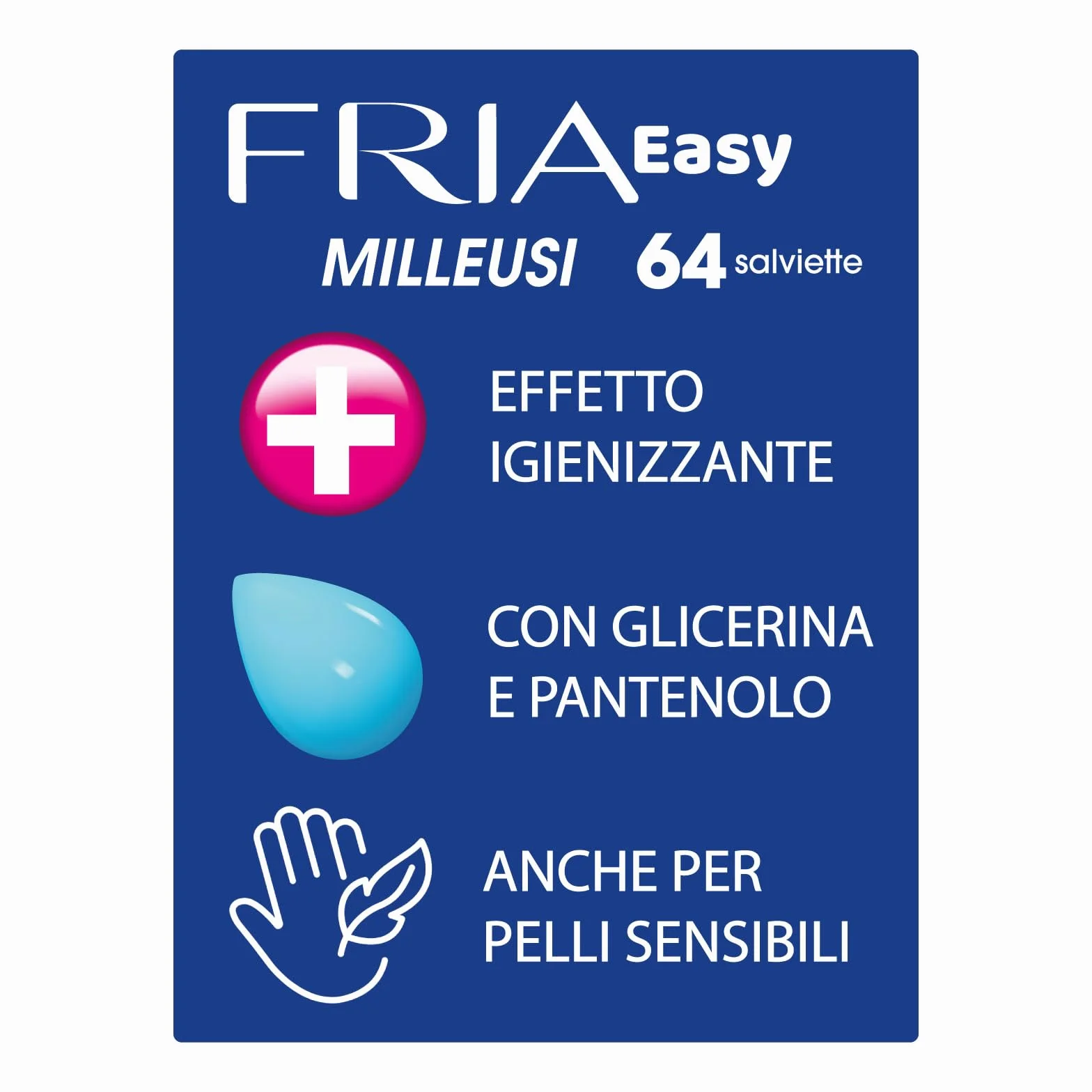 Fria Easy Milleusi chusteczki higieniczne z gliceryną i pantenolem, testowane dermatologicznie, 64 chusteczek