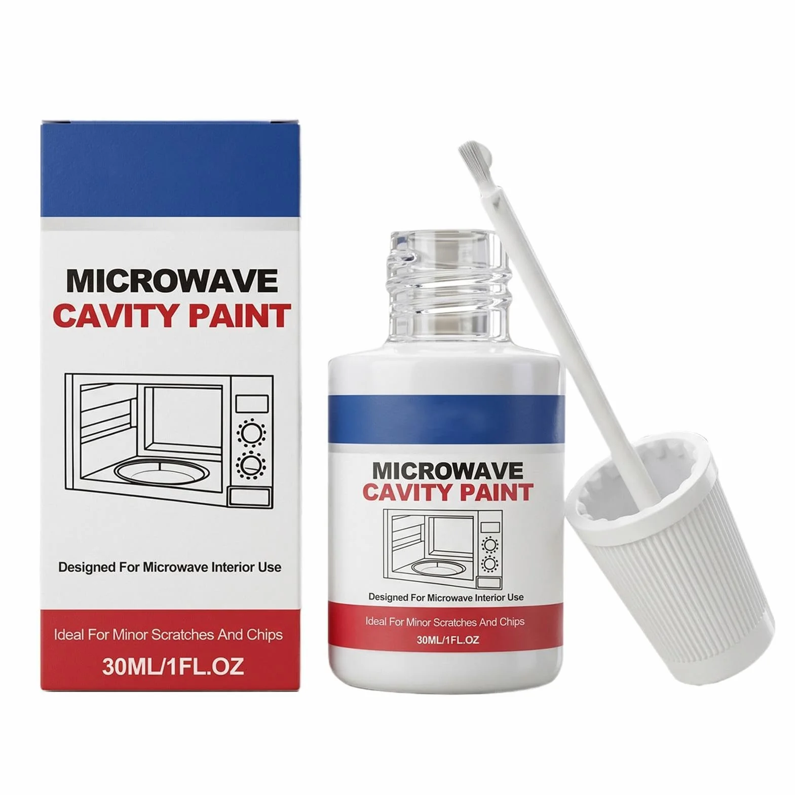 Farba do wnętrza mikrofalówki, 30ml farba do naprawy urządzeń, wysoki połysk powłoka mikrofalowa, odporna na ciepło powłoka do domu, kuchni, mieszkania, restauracji, akademika