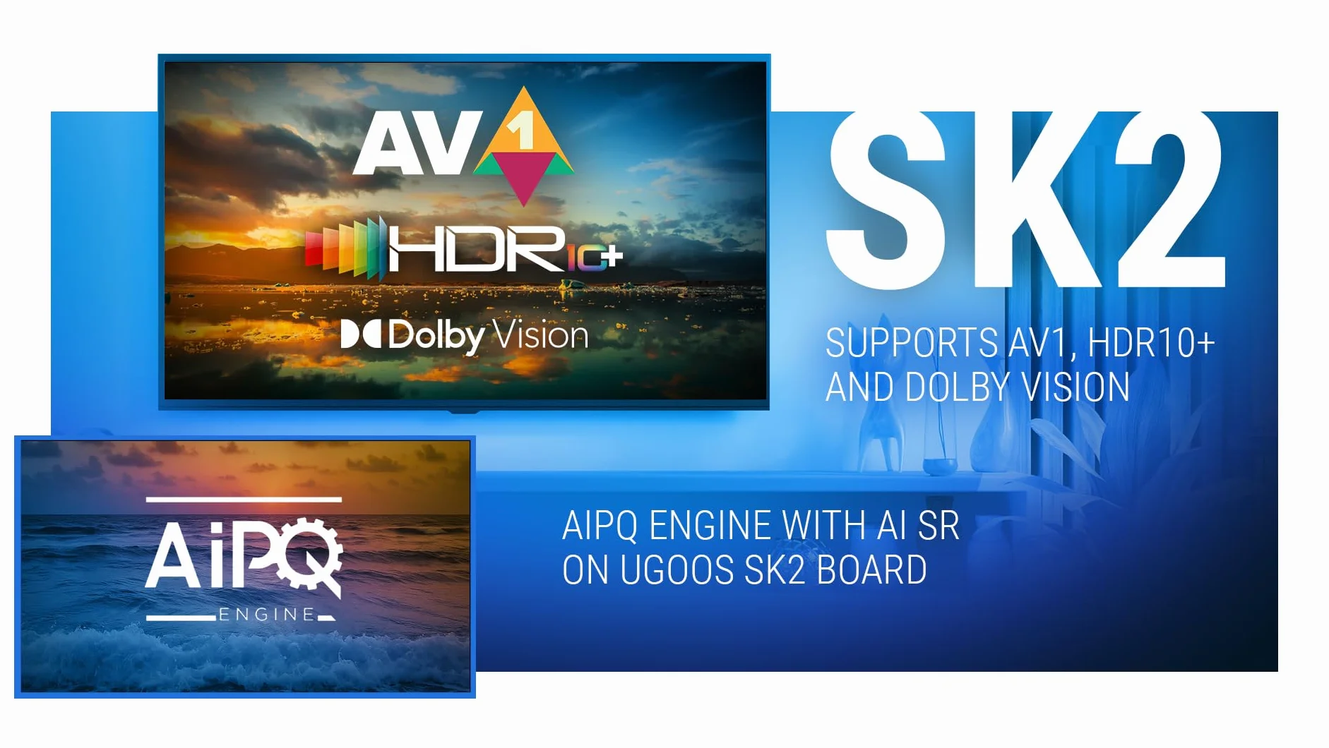 Ugoos SK2 TV Box Android 12.0 RTD1325 4GB RAM 32GB ROM WiFi6 Ethernet 100M USB 2.0 BT5.2 4K HDR