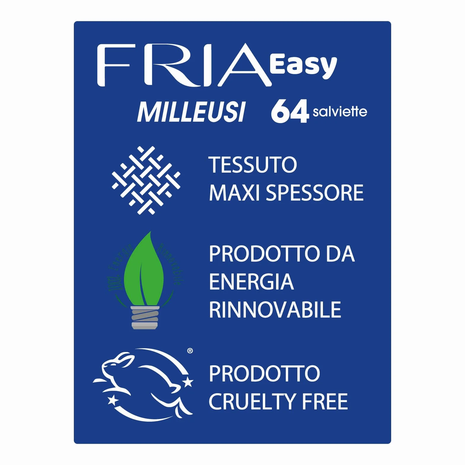 Fria Easy Milleusi chusteczki higieniczne z gliceryną i pantenolem, testowane dermatologicznie, 64 chusteczek