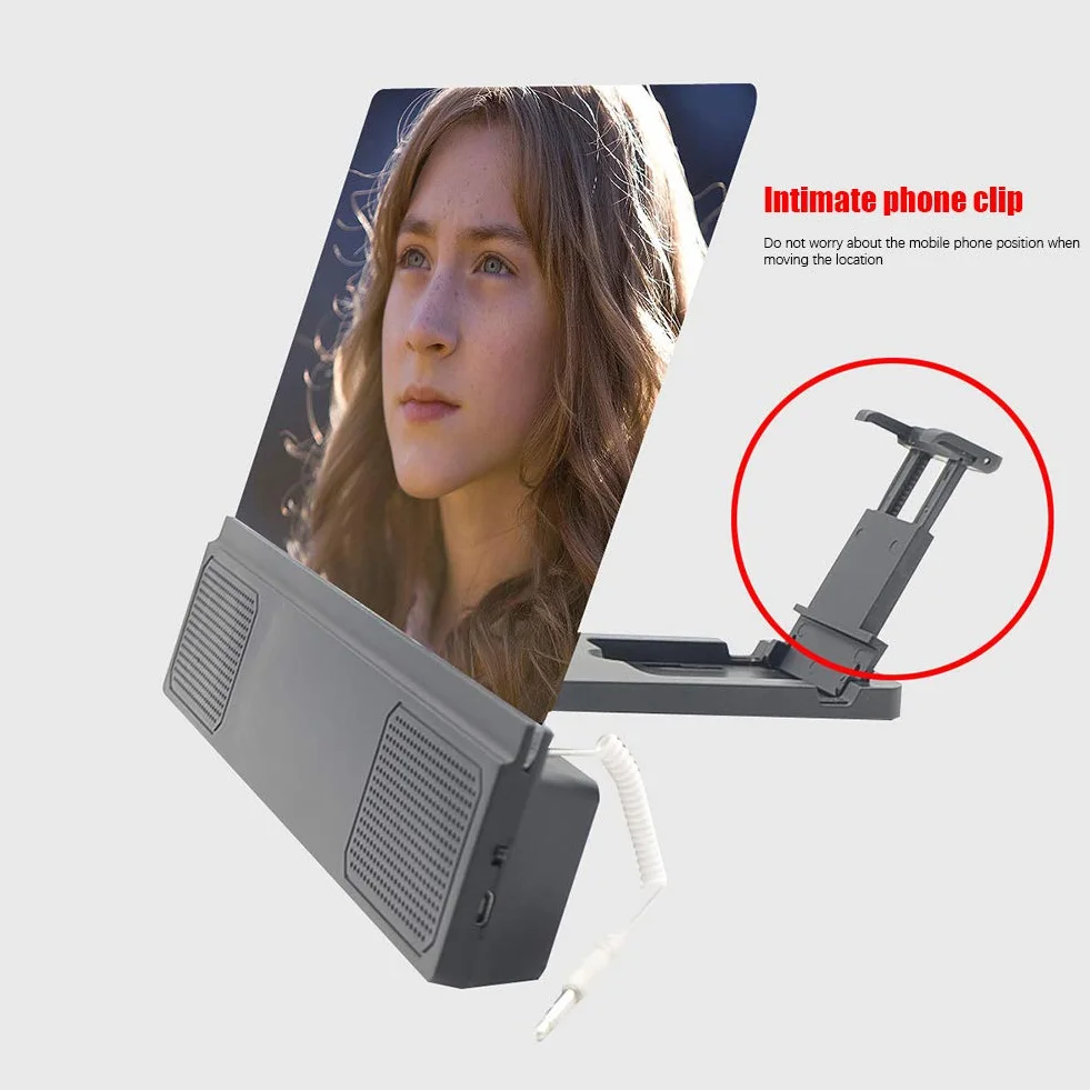 12-calowa lupa do ekranu smartfon, składany stojak, kino domowe