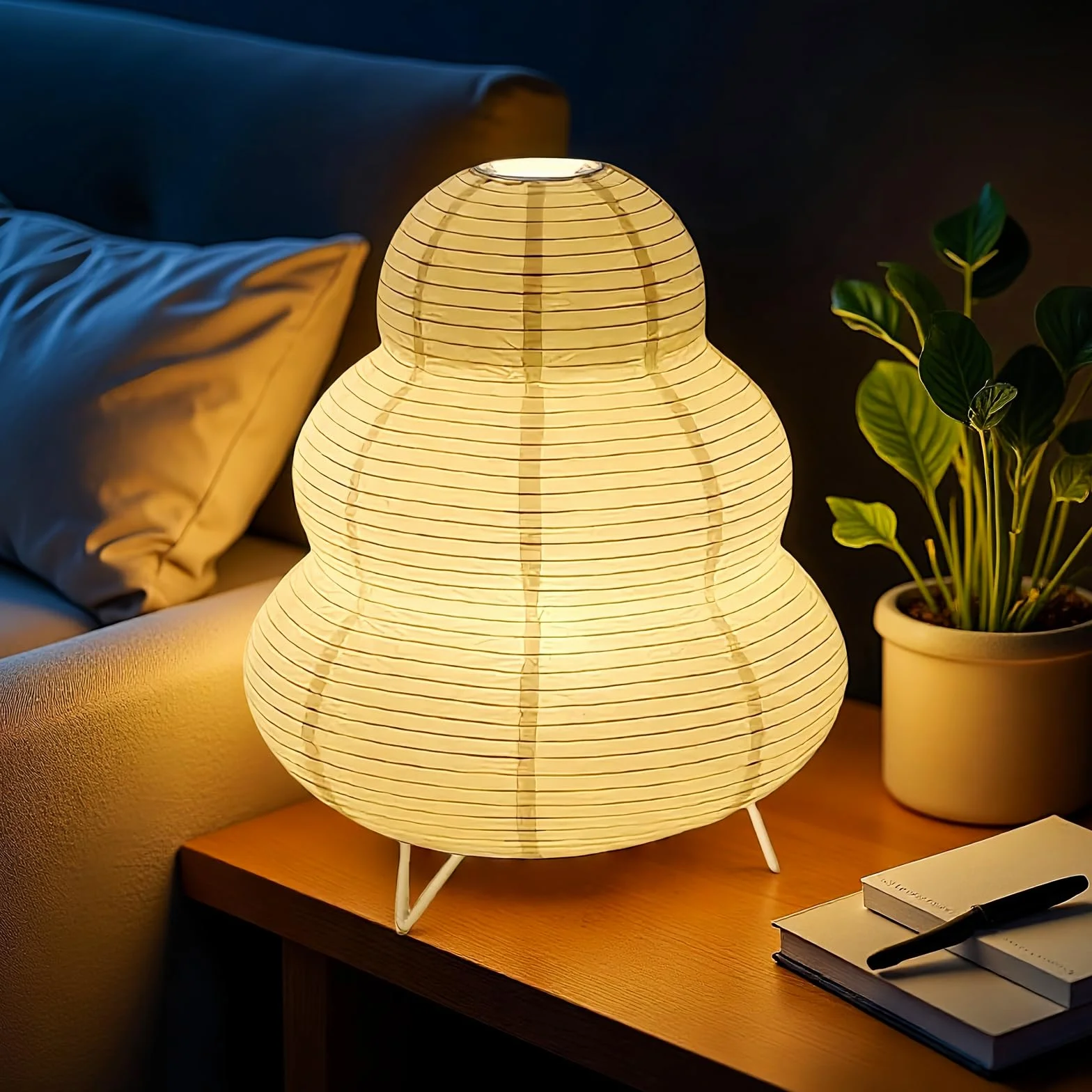 Abażur z papieru ryżowego, papierowa lampa stołowa, biała, lampka nocna, lampa stojąca, lampa stołowa, abażur z oprawką E14, przełącznik i żarówka, lampa wisząca, zapasowy klosz lampy 1,5 m, wys. 26