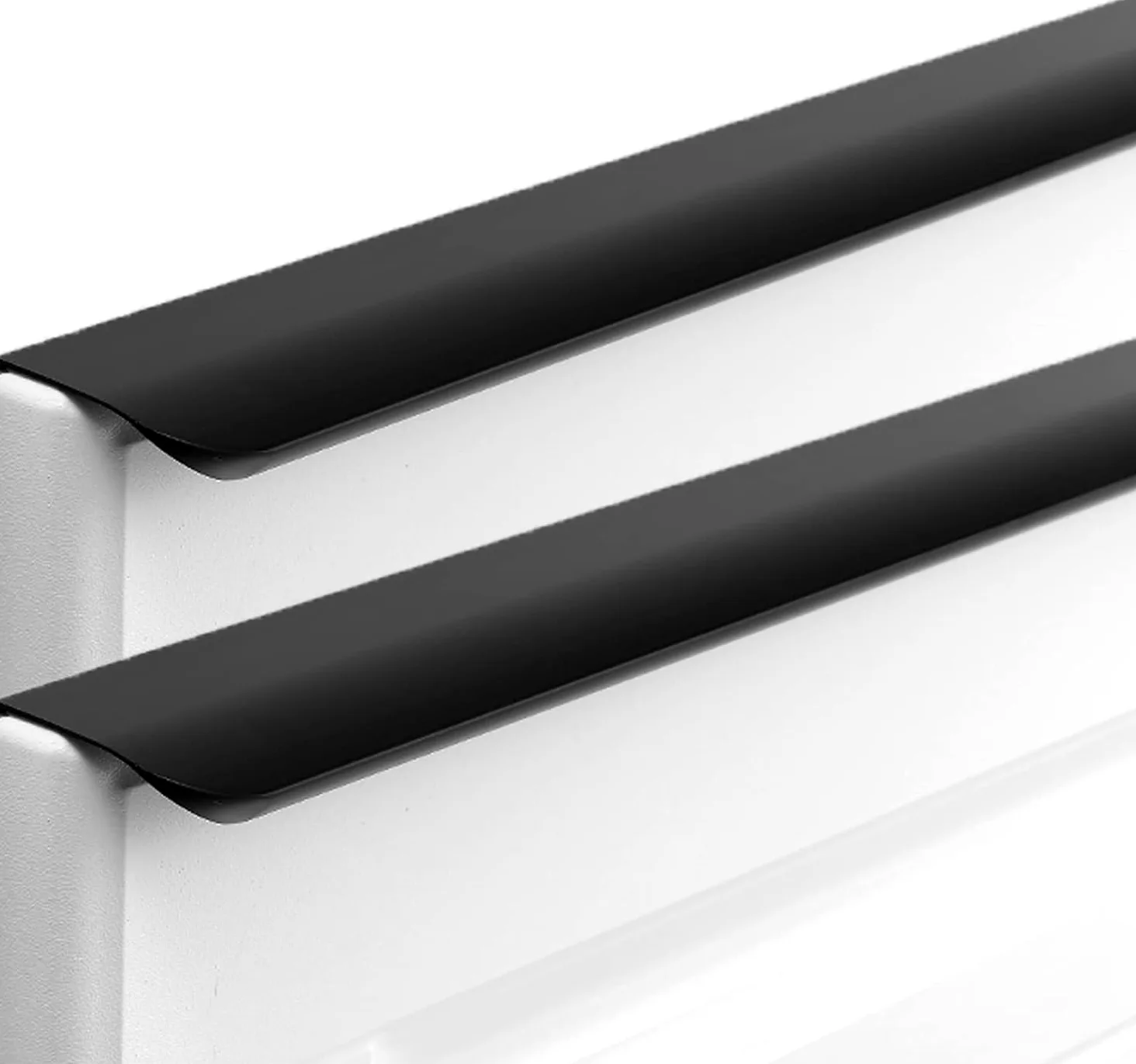 Ukryte klamki do drzwi, Uchwyty meblowe ze stopu aluminium, ukryte uchwyty do szaf, szuflad, czarne, 2 sztuki(Overall length 600mm)