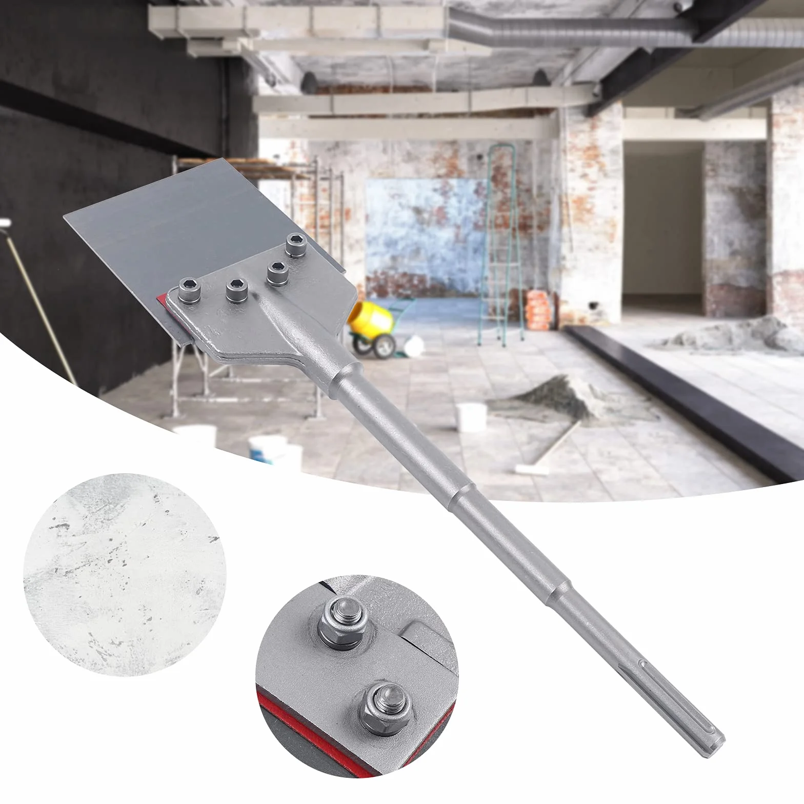 SDS-Max dłuto szpachlowe, dłuto do płytek, skrobak podłogowy, klej do dywanów, szerokie dłuto, szpachelka, podpora do dłut do młotowiertarki, 245 x 60 mm