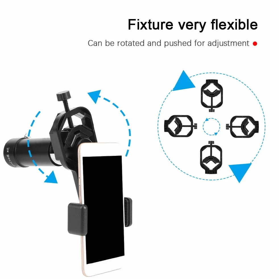 Zunate Uchwyt na adapter do telefonu komórkowego, uniwersalny uchwyt na smartfona 5 cm-9 cm do lornetki, okularów, teleskopów astronomicznych, mikroskopów