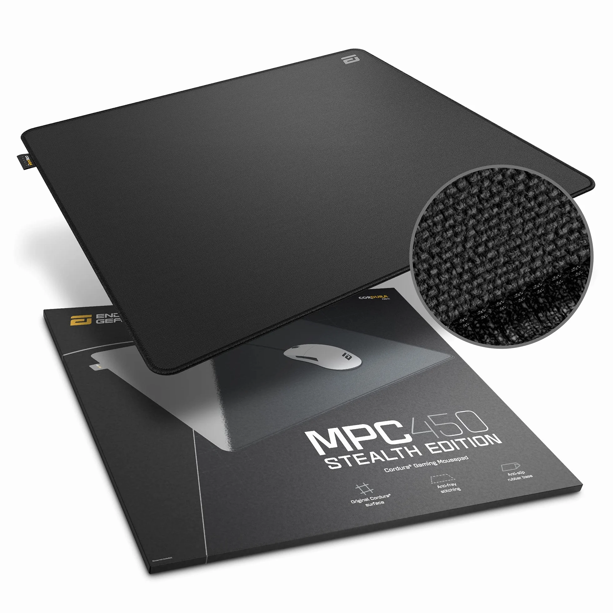 ENDGAME GEAR MPC450 Cordura® gamingowa podkładka pod mysz - 45 x 40 cm - tkanina CORDURA® - antypoślizgowa - edycja Stealth - czarna