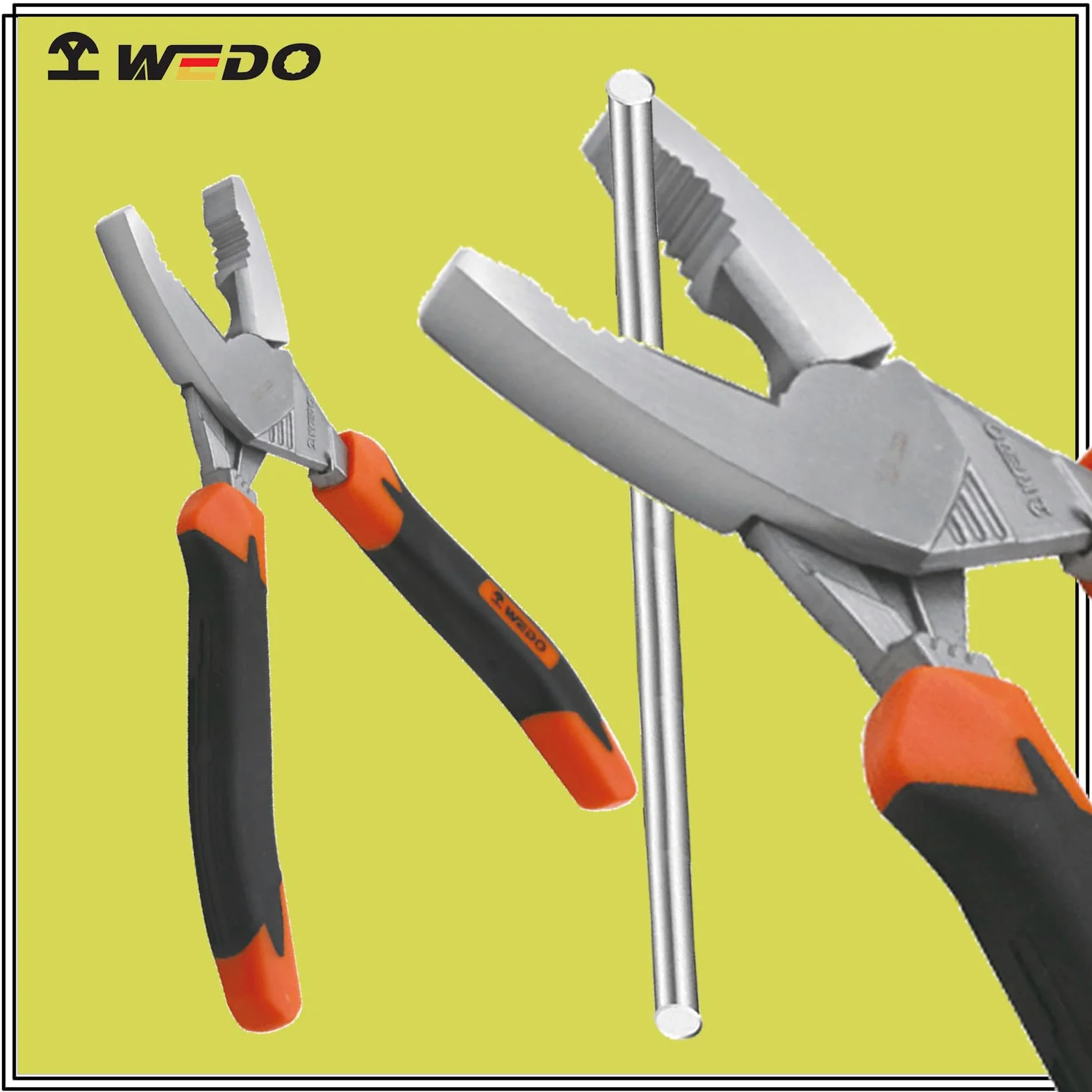 WEDO Kombinerki 20 cm, szczypce boczne ze stali nierdzewnej, kombinerki, odporne na korozję, odporne na rdzę, długość 200 mm, profesjonalny uchwyt, ergonomiczny design, powierzchnia bez chromu