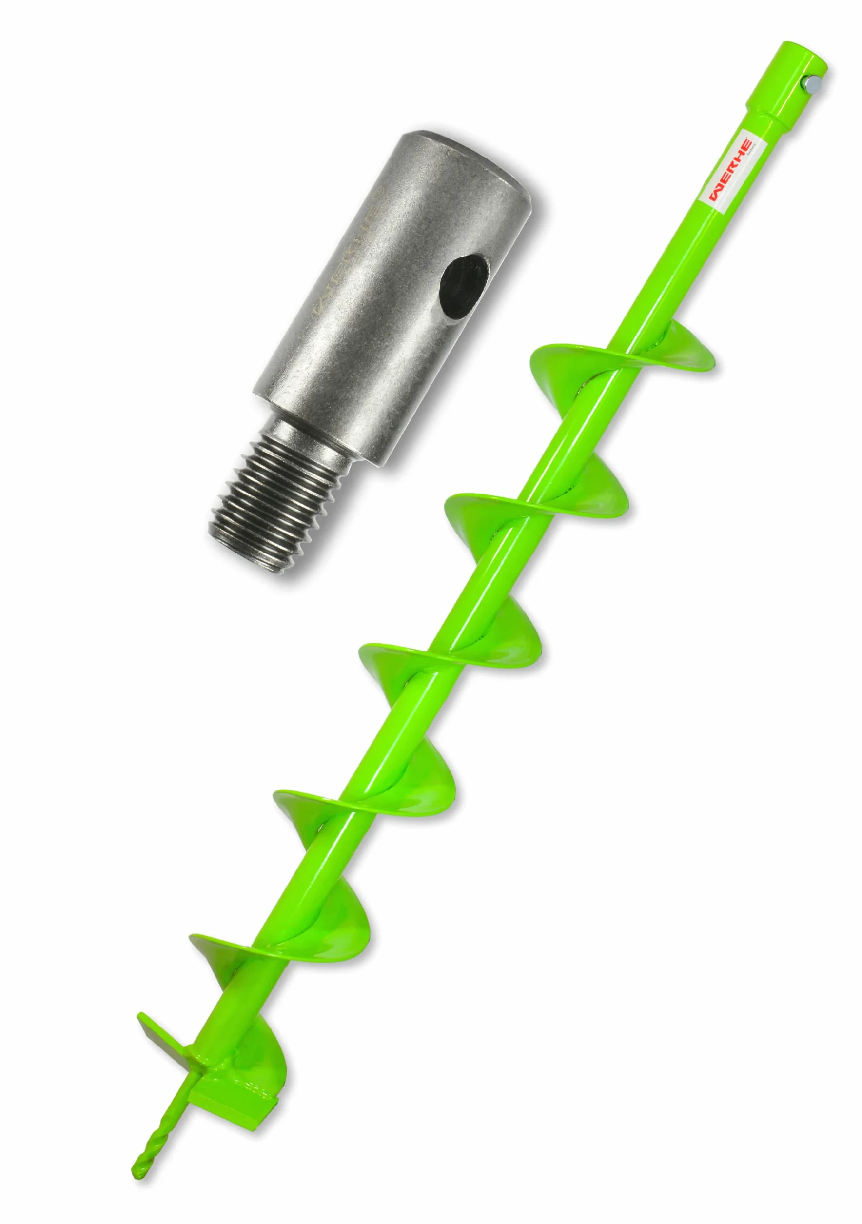 WERHE świder ziemny Ø 120 mm, ostrza z węglika, M14 adapter do wiertarek | długość całkowita 80 cm, głębokość robocza 60 cm, uchwyt 20 mm, 2,7 kg, do sadzenia drzew i budowy ogrodzeń