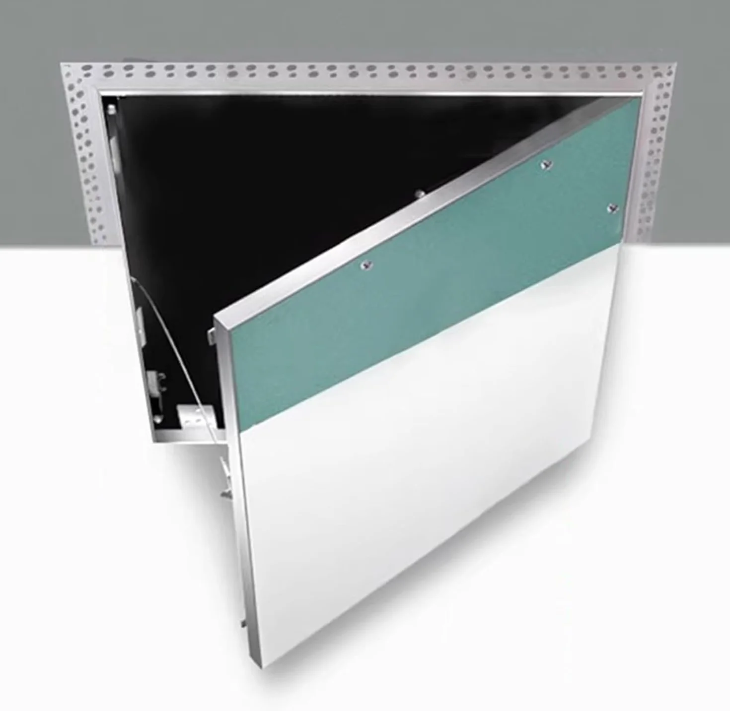 Panel dostępu do płyt kartonowo-gipsowych, ukryte drzwi do malowania na suficie i ścianie, łatwy montaż z płytą gipsowo-kartonową i metalową ramą, 45 x 45 cm, trwała i wszechstronna konstrukcja