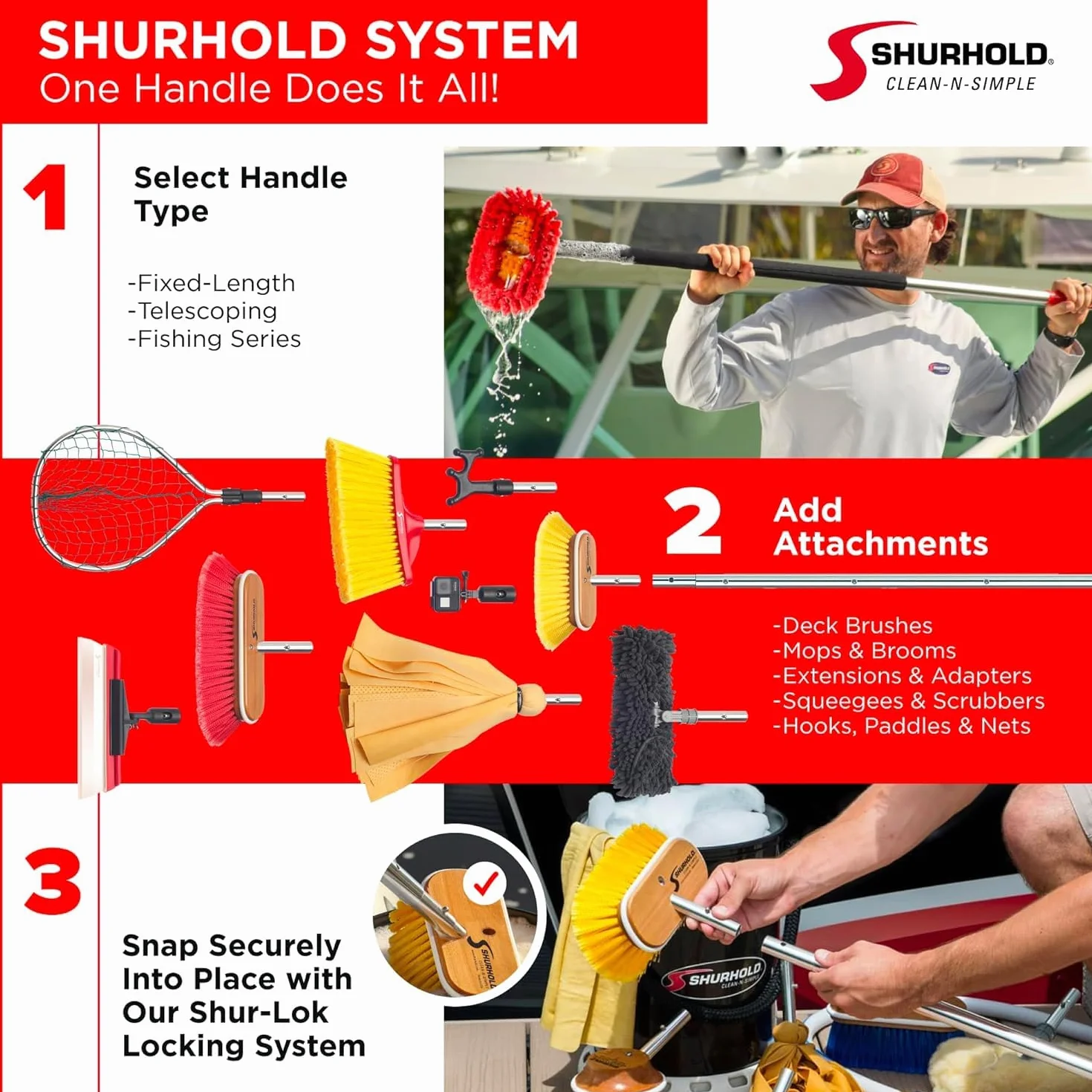 Shurhold 658-833 wysuwany uchwyt uniwersalny 1,02-1,83 m