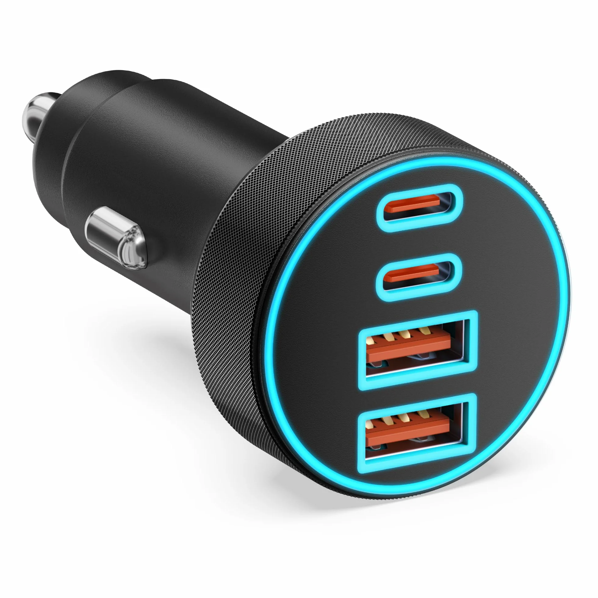 90W USB-C Car Charger With 4 Ports PD/QC Fast Charging 12V Compatible with iPhone 16 15 14 13 12 Pro Max, Samsung Galaxy S24 S23 S22 Ultra, Google Pixel 9 8 7 6