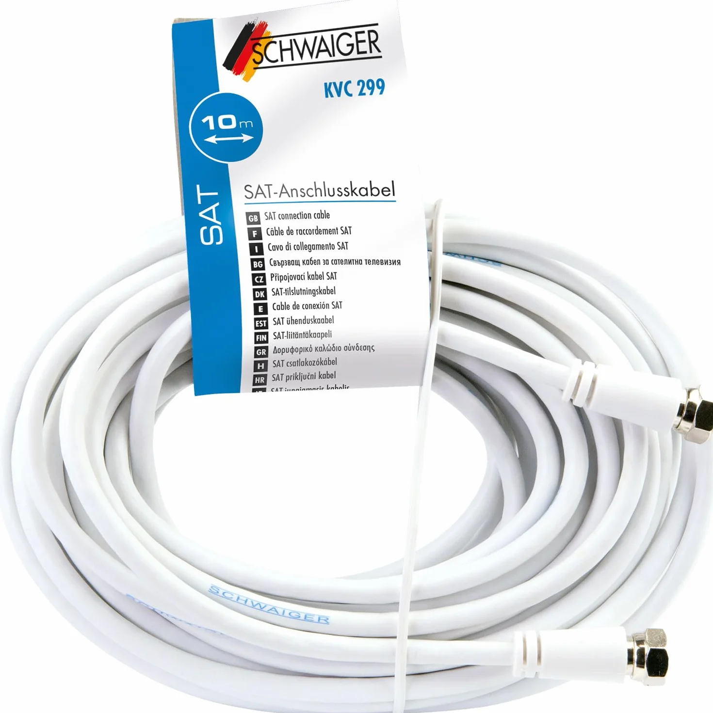 SCHWAIGER zestaw cyfrowa antena satelitarny, pojedynczy LNB, 10 m kabel, trójnożny statyw, antena stal 40 cm