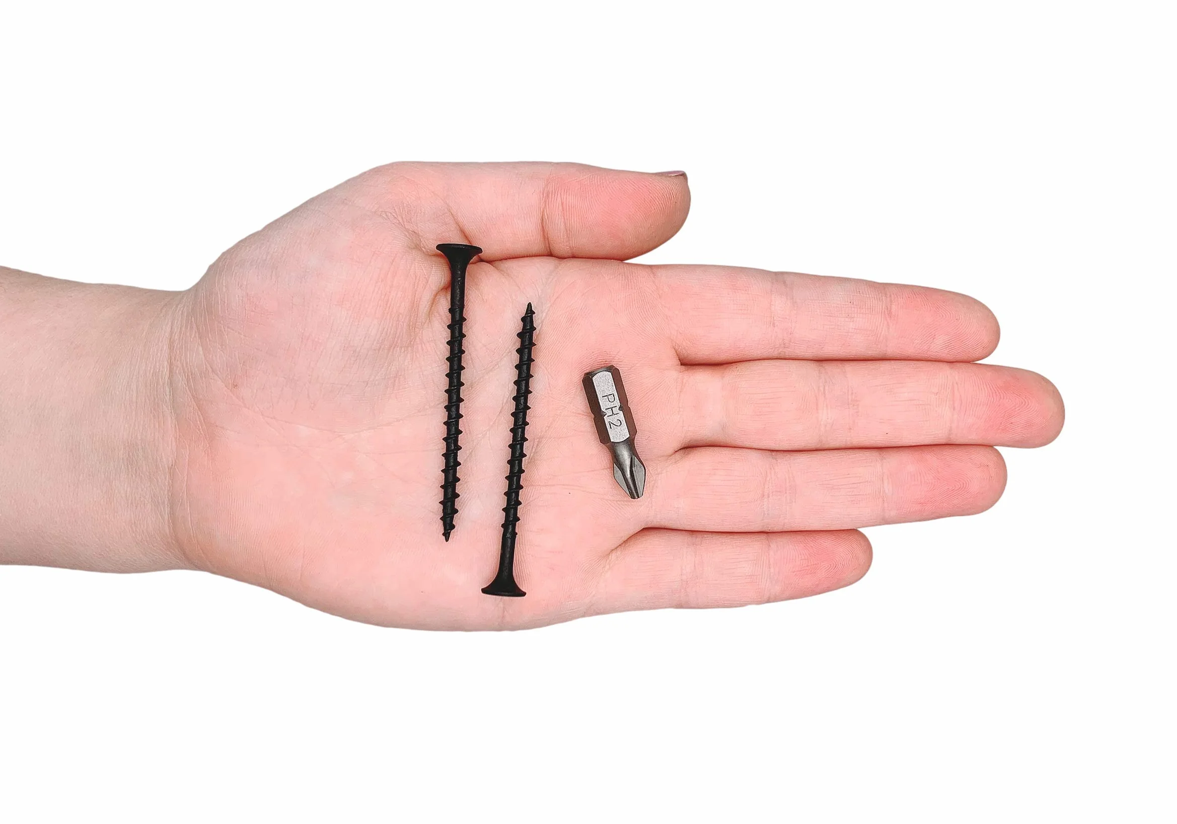 (300 sztuk) czarne fosforanowe wkręty ze stali węglowej 3,5 x 55 mm, śruby do drewna, głowica Philips Bugle, łączniki do płyt wiórowych (300, 3,5 x 55 mm)