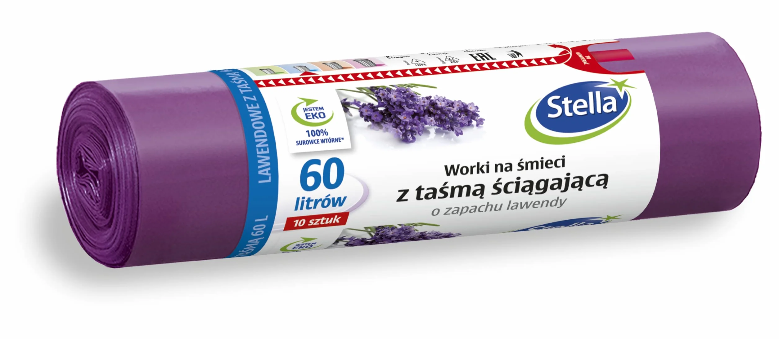 Stella St1-Wns-9909V1 Worki na Śmieci, Fioletowy, 60 l, 10 Sztuk