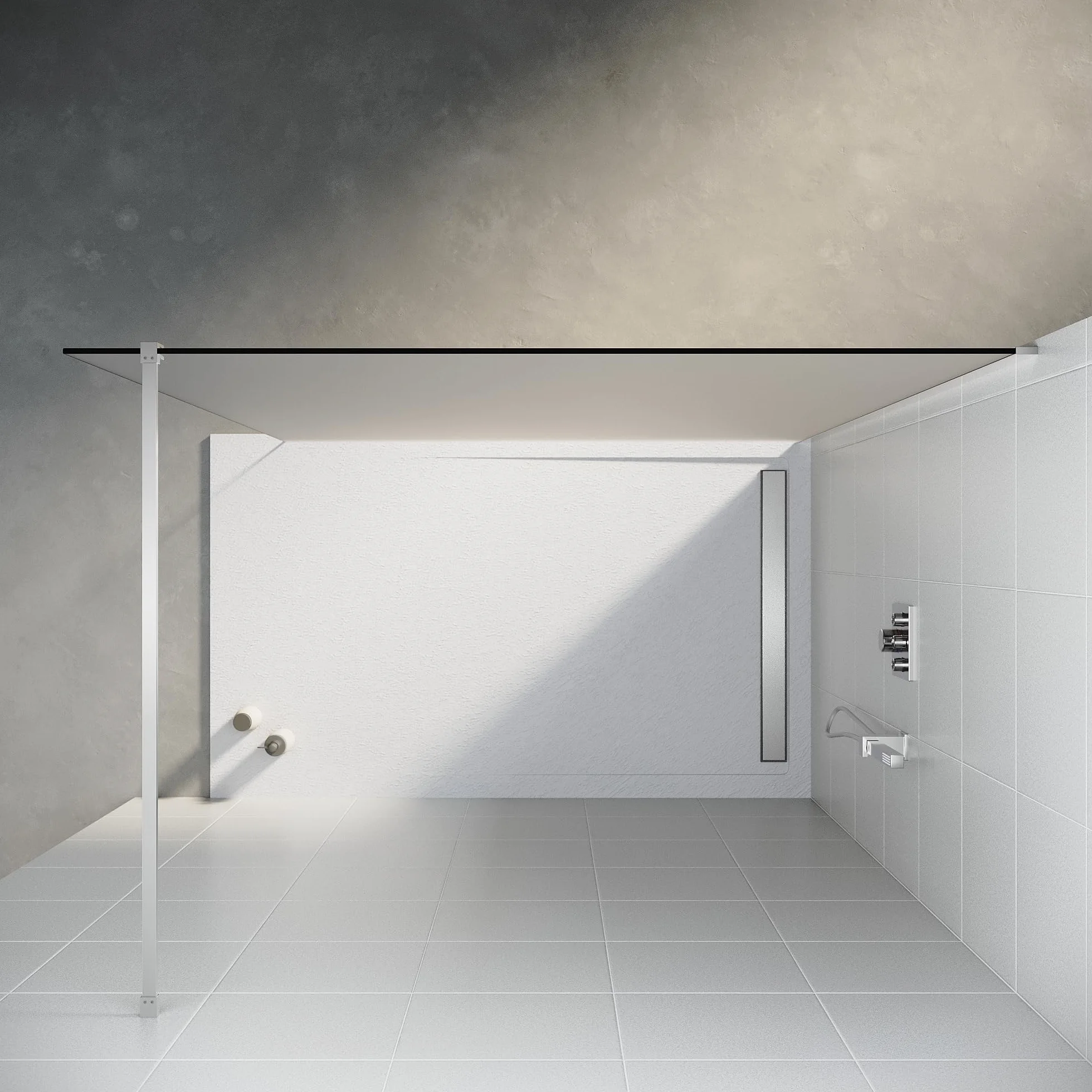 SONNI 900x2000mm Kabina prysznicowa typu walk-in, całkowicie satynowa, przegroda prysznicowa 8mm, szkło bezpieczne, powłoka nano