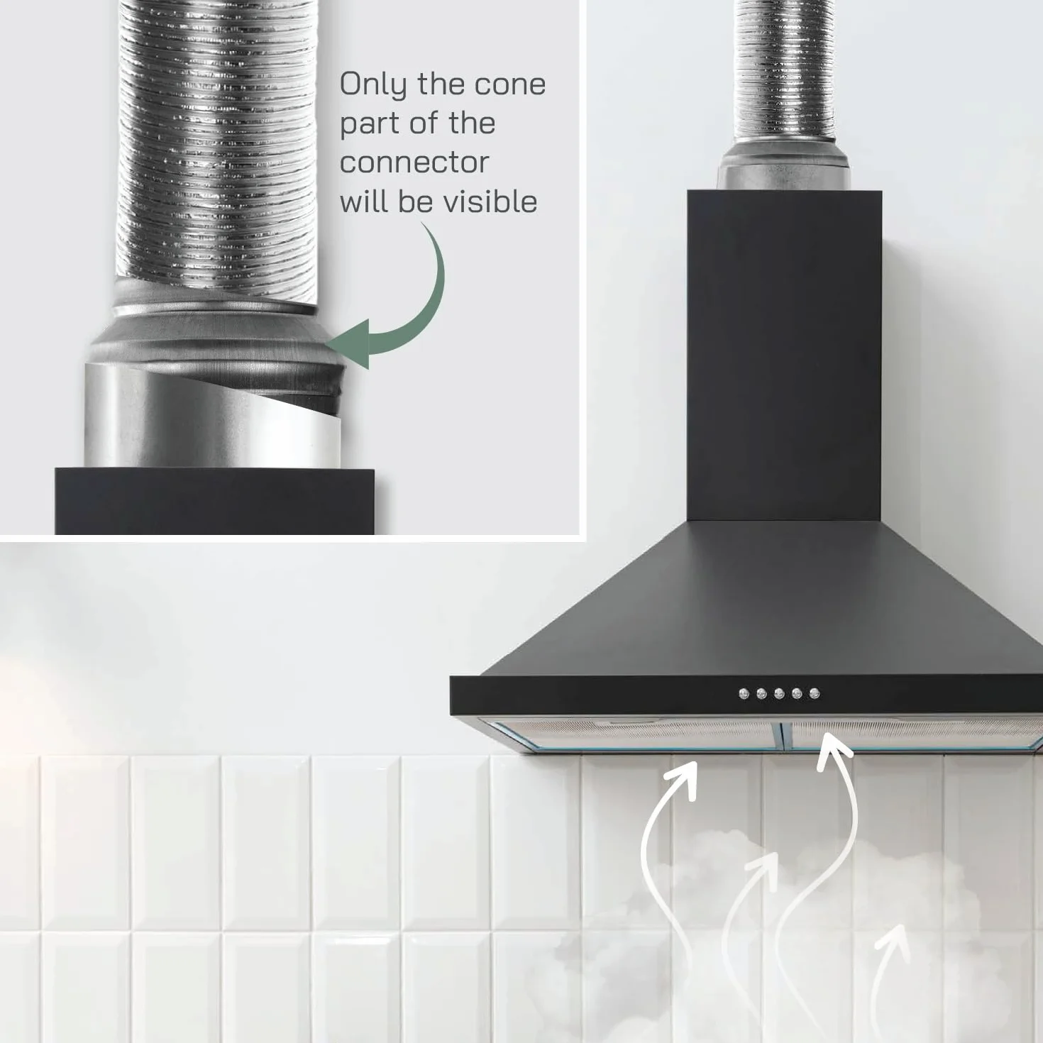 Vent Systems Adapter redukcyjny rury 160 mm do 125 mm – złącze redukcyjne do systemów wentylacji HVAC, rury wentylacyjnej, rury wylotowej, łącznika klimatyzacji – redukcja rury okrągłej/redukcja