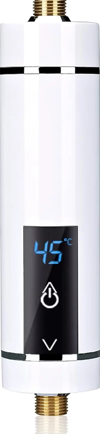 Mini podgrzewacz wody, elektryczny podgrzewacz wody, natychmiastowy podgrzewacz wody, bezzbiornikowy do łazienki, kuchni, wtyczka EU 220 V (biały, 3500 W)