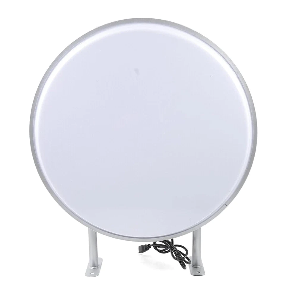 Skrzynka świetlna LED, 60 cm, dwustronna, okrągła, wodoszczelna, z akrylowym kloszem, reklama świetlna do restauracji, sklepów, firm