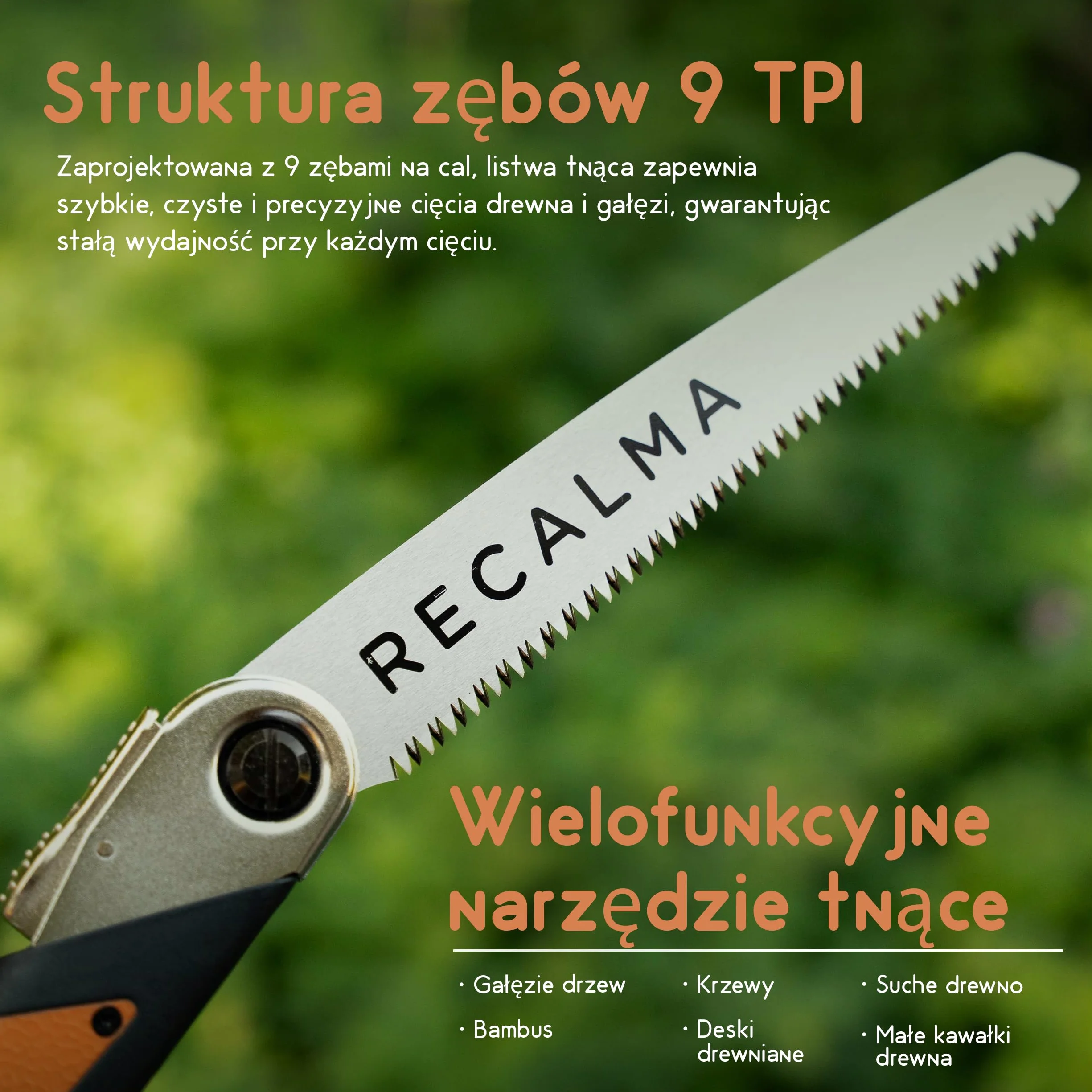 Piła ręczna do gałęzi, składana, hartowana piła SK5 210 mm, składana piła do drewna do ogrodu